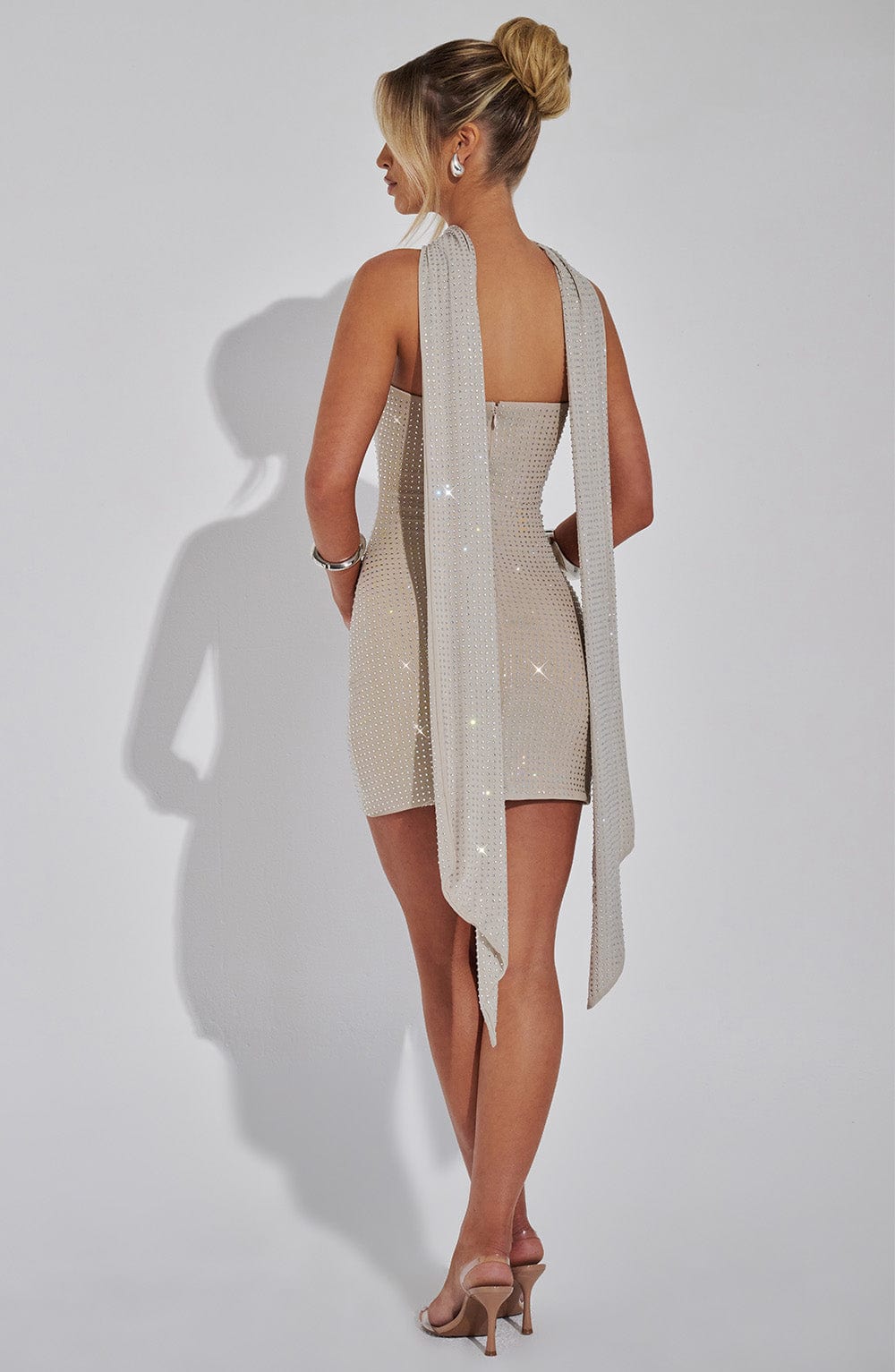 minilena Ginni Mini Dress Silver/Nude