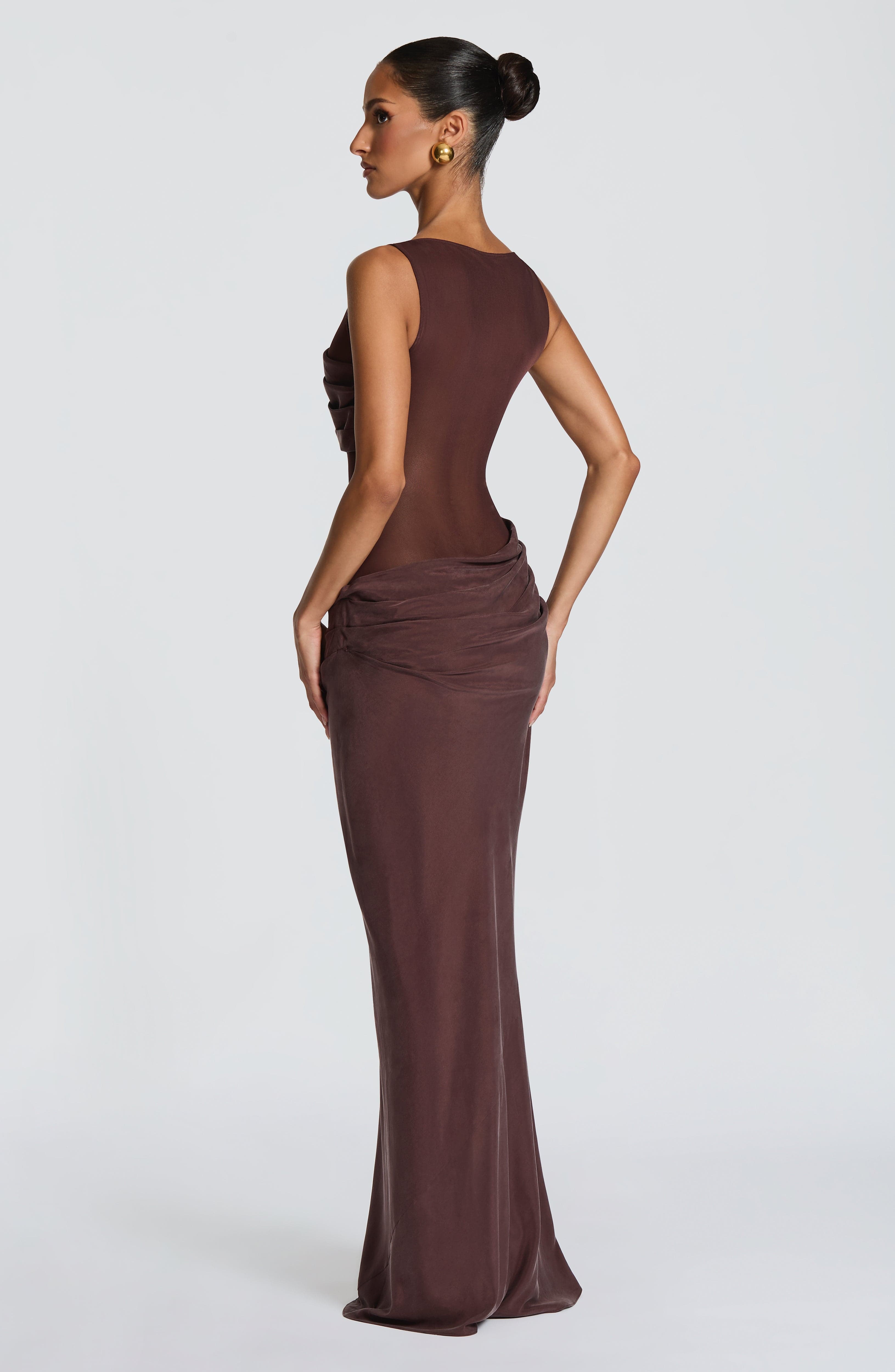 minilena Gracelyn Maxi Dress Plum Brown