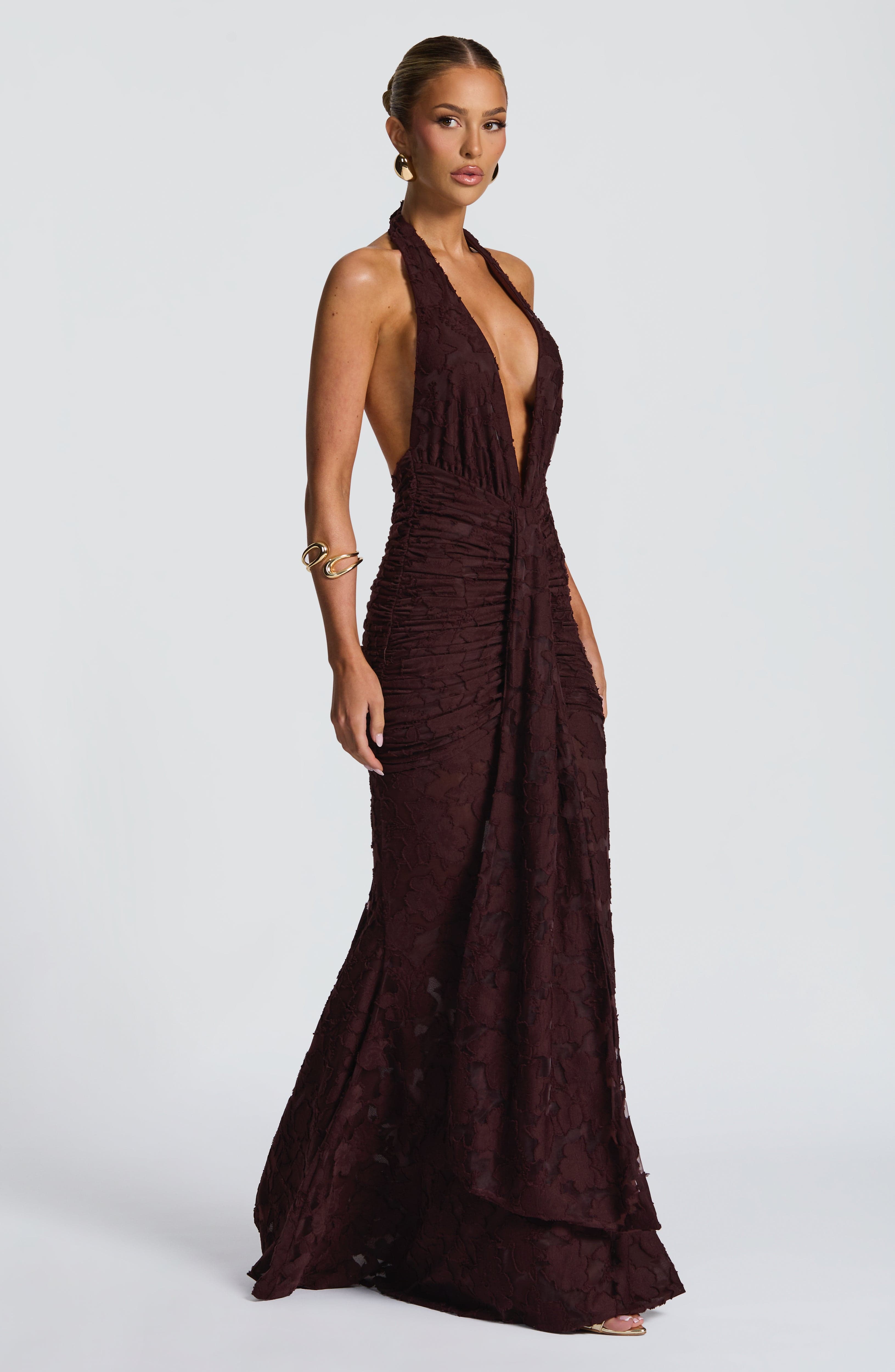 minilena Guinevere Maxi Dress Plum Brown