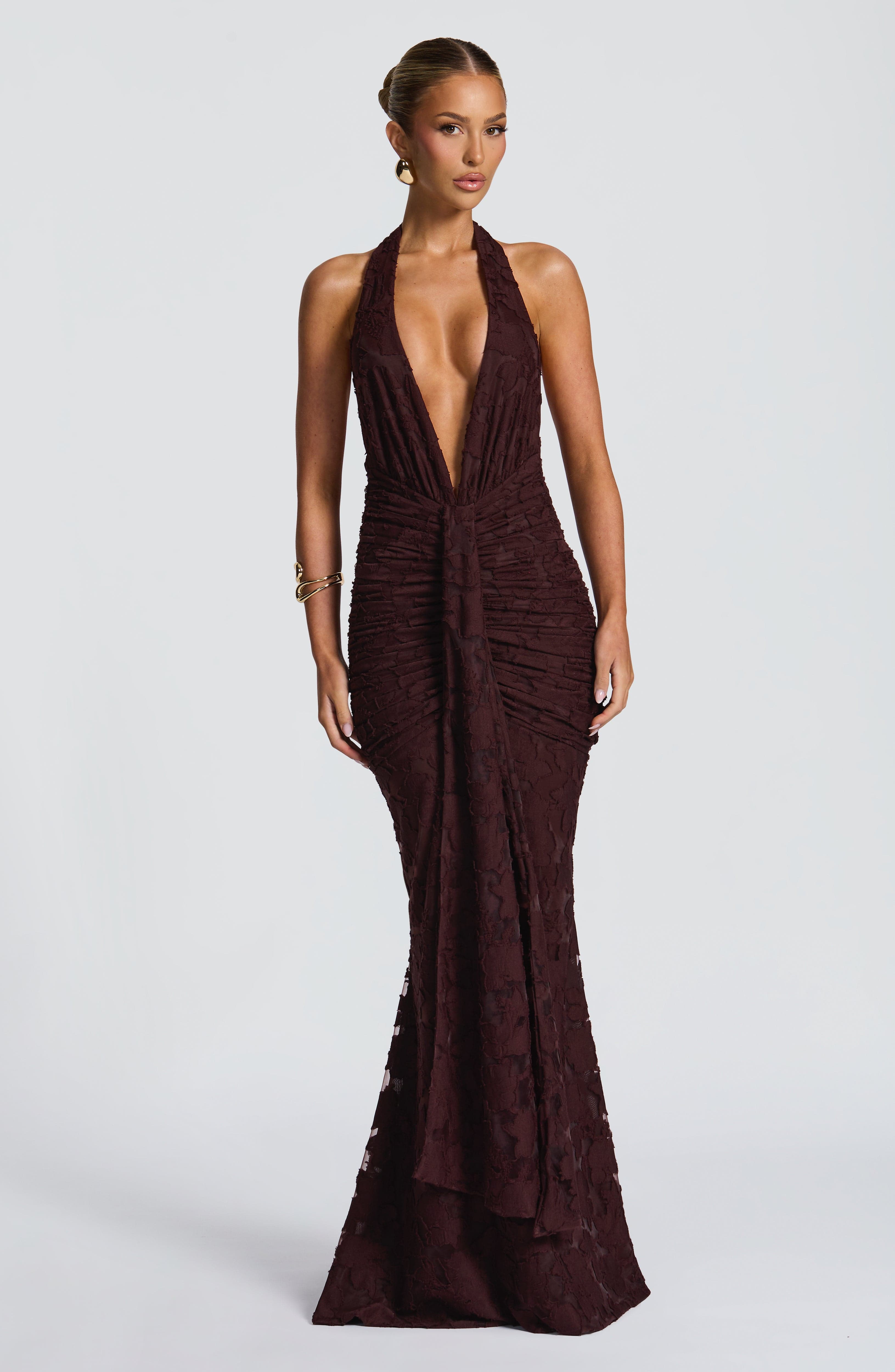 minilena Guinevere Maxi Dress Plum Brown