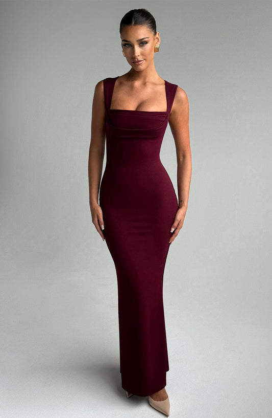 minilena Helena Maxi Dress Cherry Lacquer