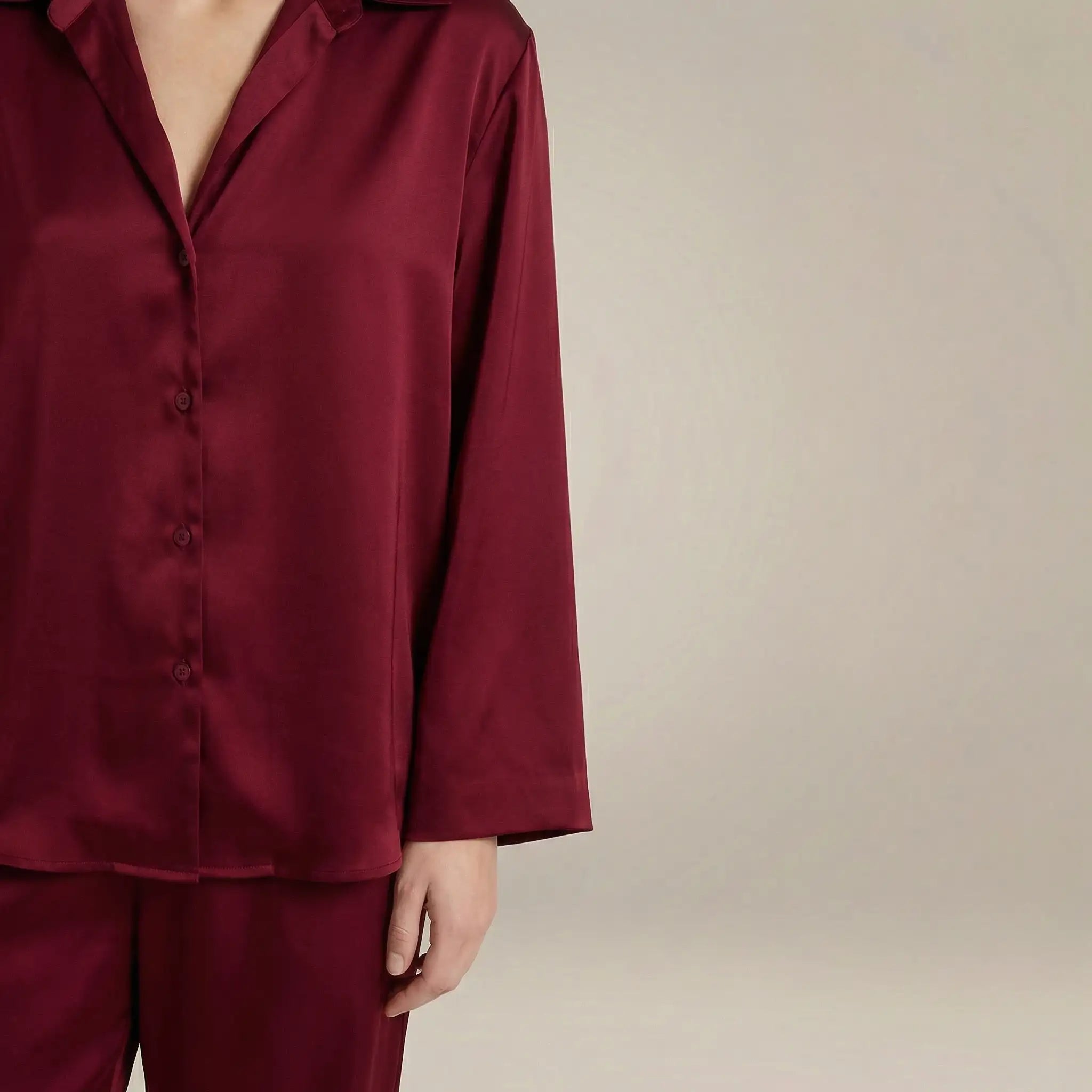 minilena Low Cut Satin Pyjama Set