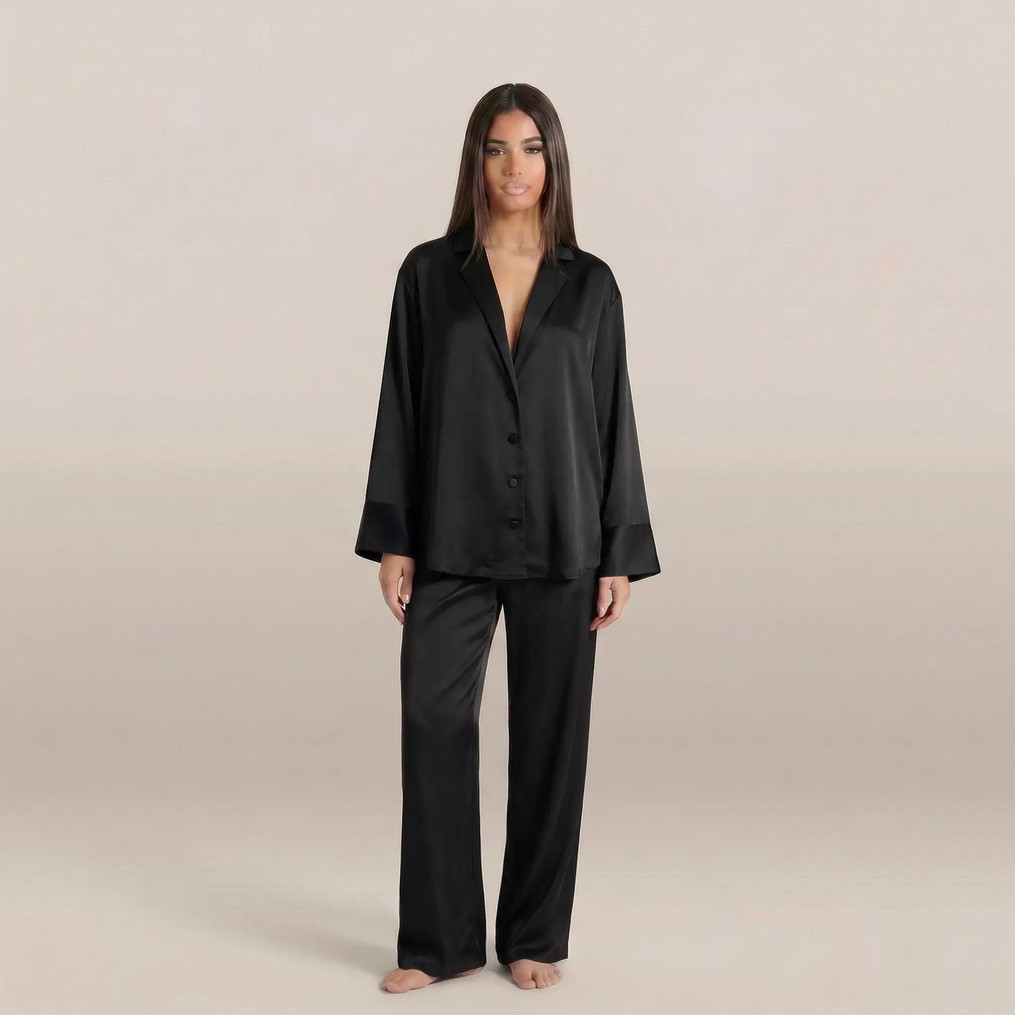 minilena Low Cut Satin Pyjama Set