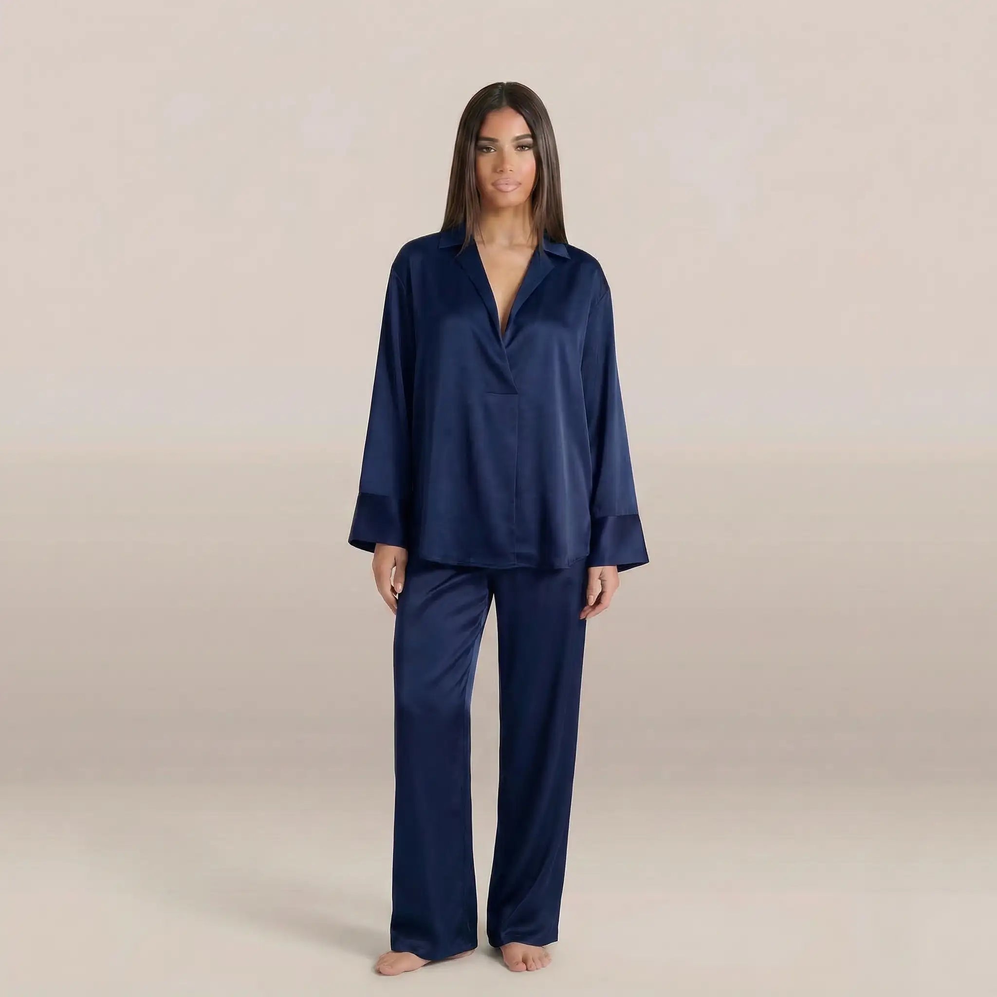 minilena Low Cut Satin Pyjama Set