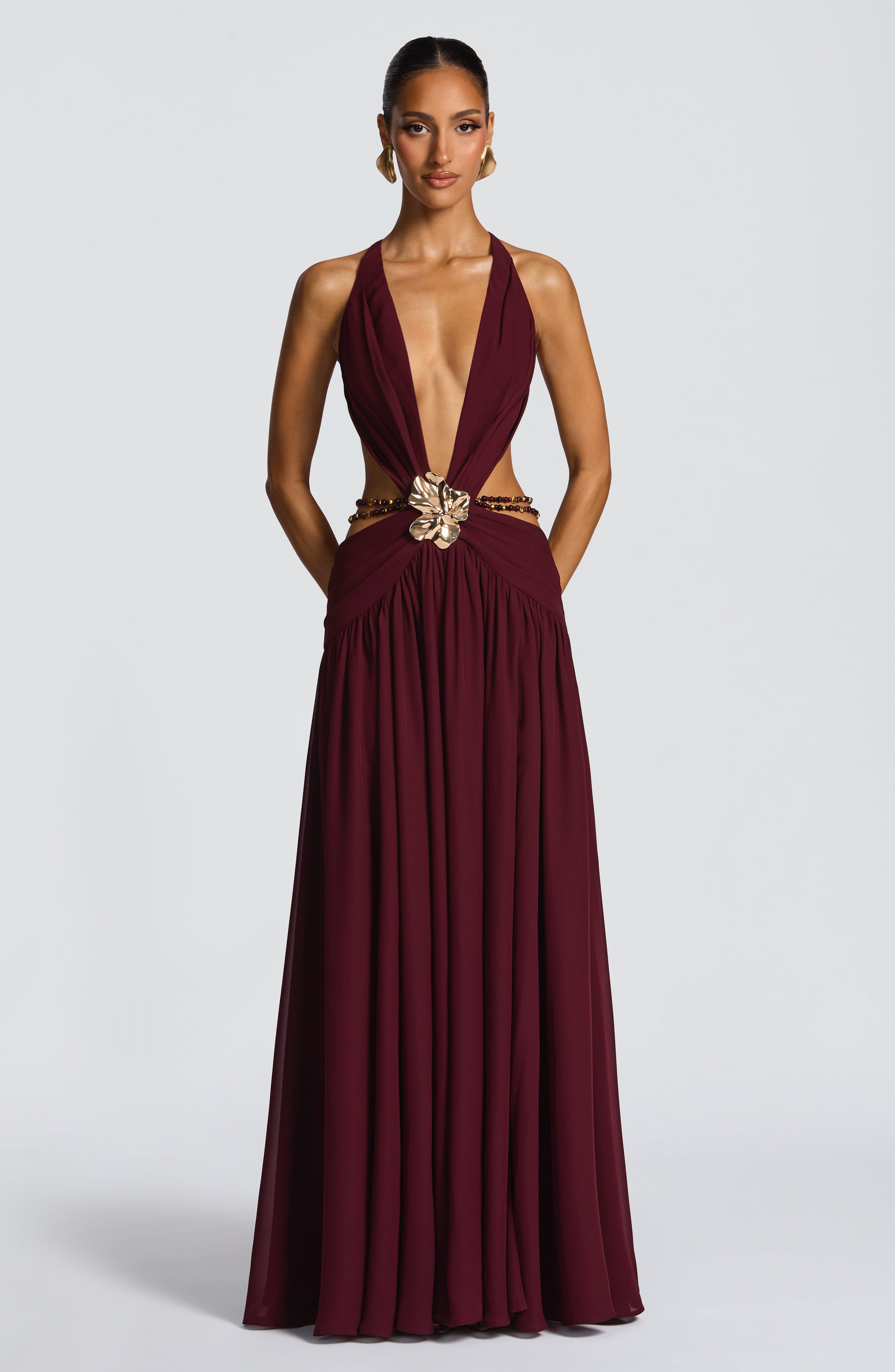 minilena Indianna Maxi Dress Cherry Lacquer