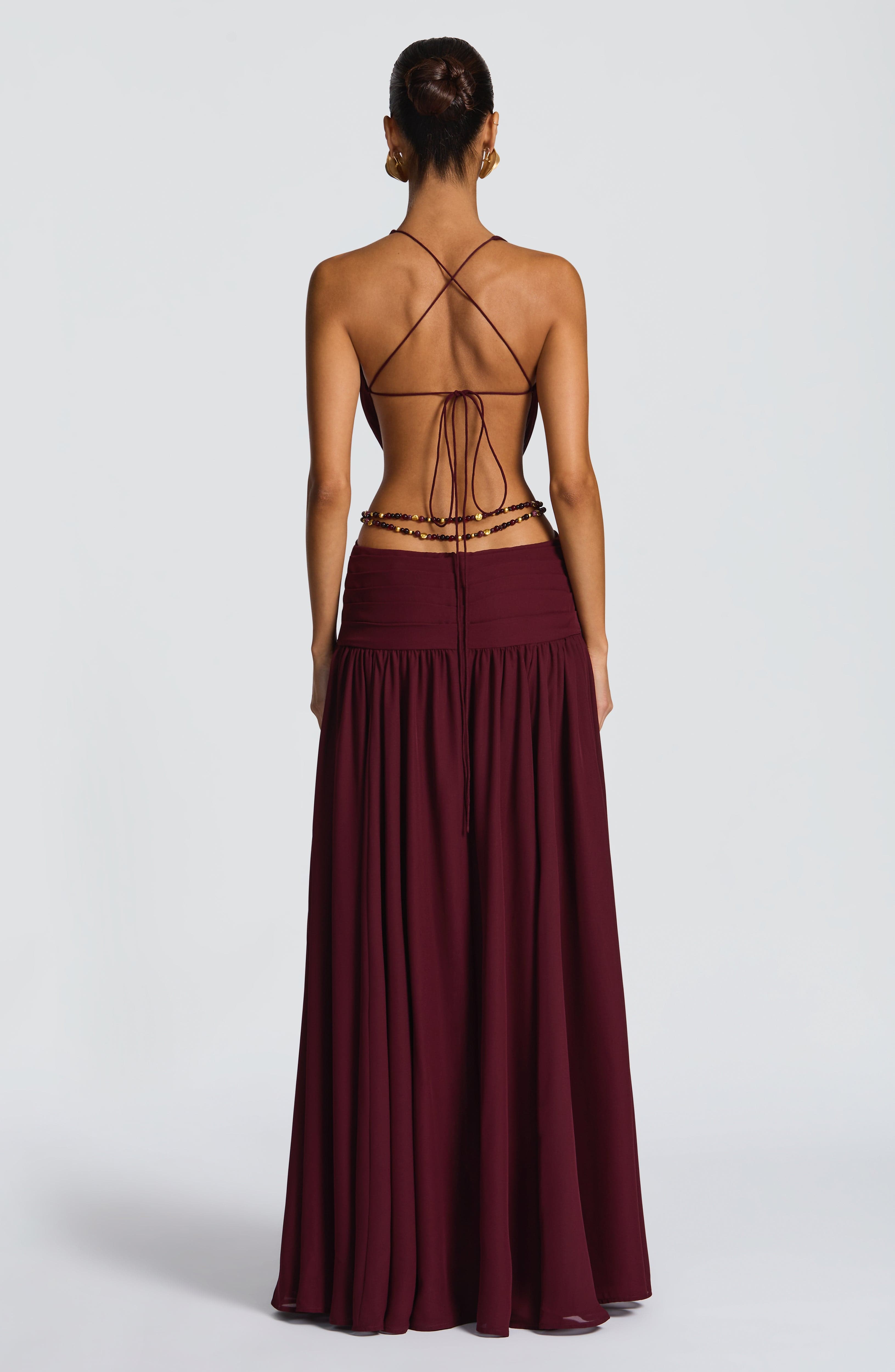 minilena Indianna Maxi Dress Cherry Lacquer
