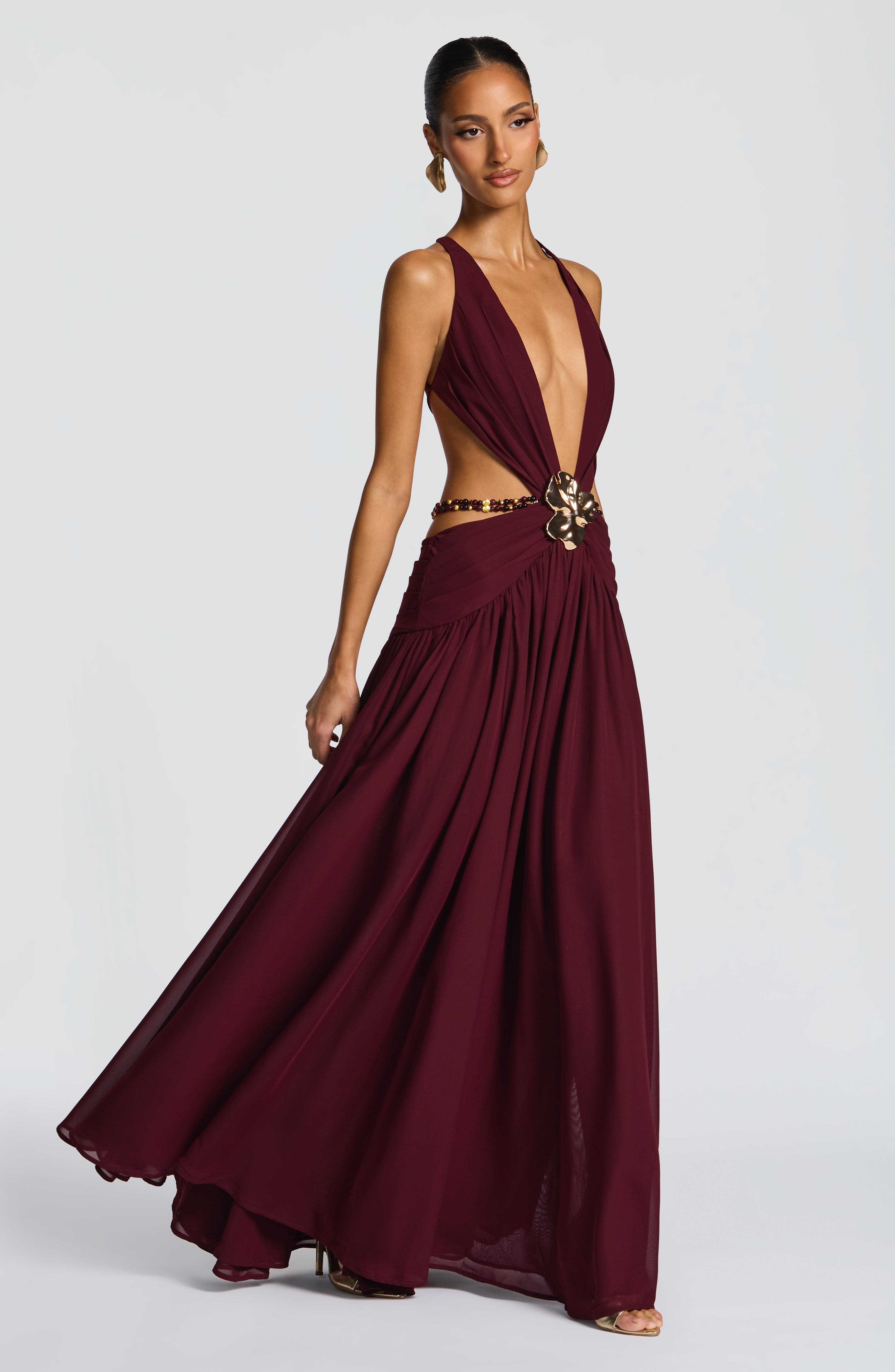 minilena Indianna Maxi Dress Cherry Lacquer