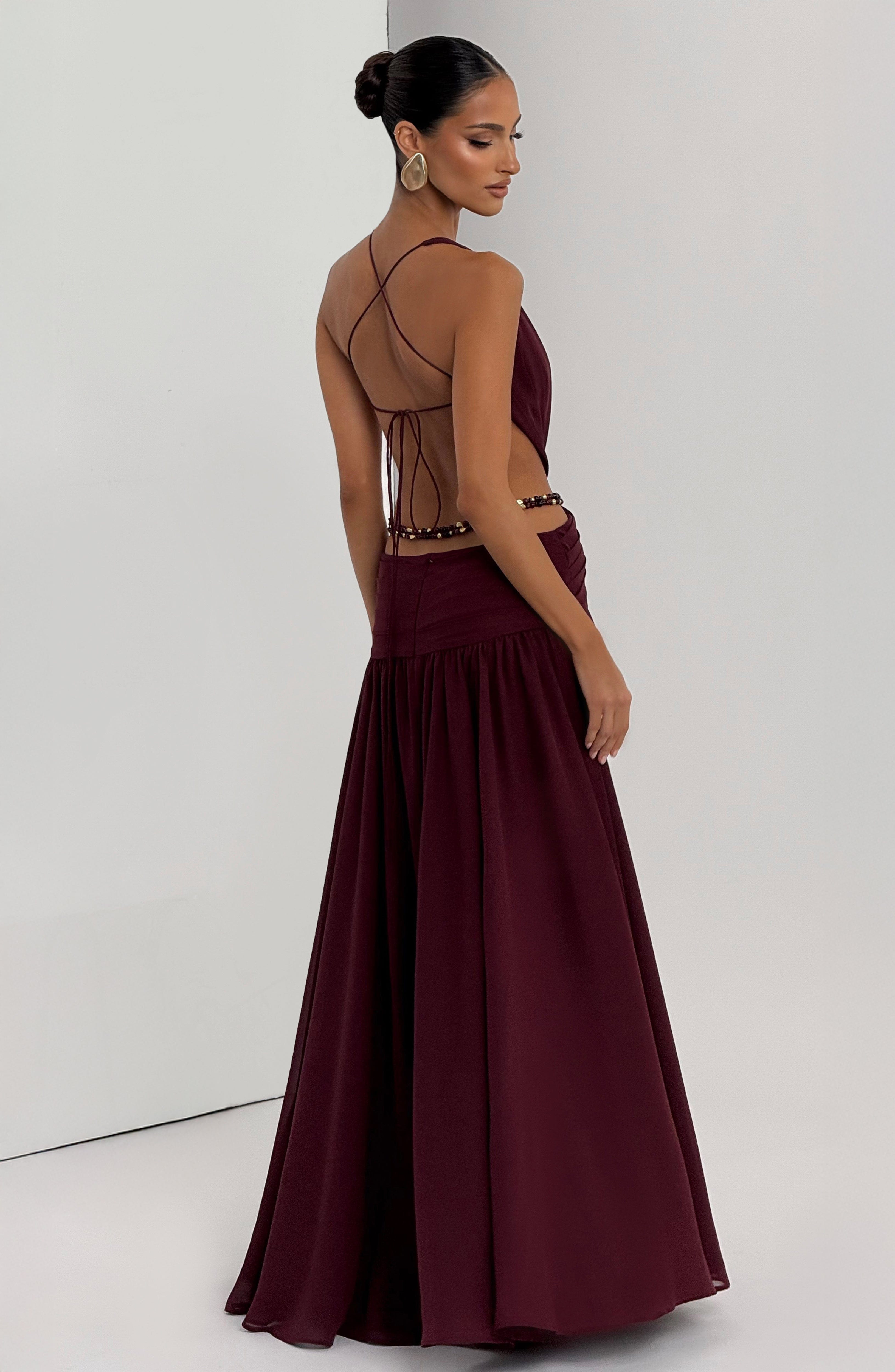 minilena Indianna Maxi Dress Cherry Lacquer