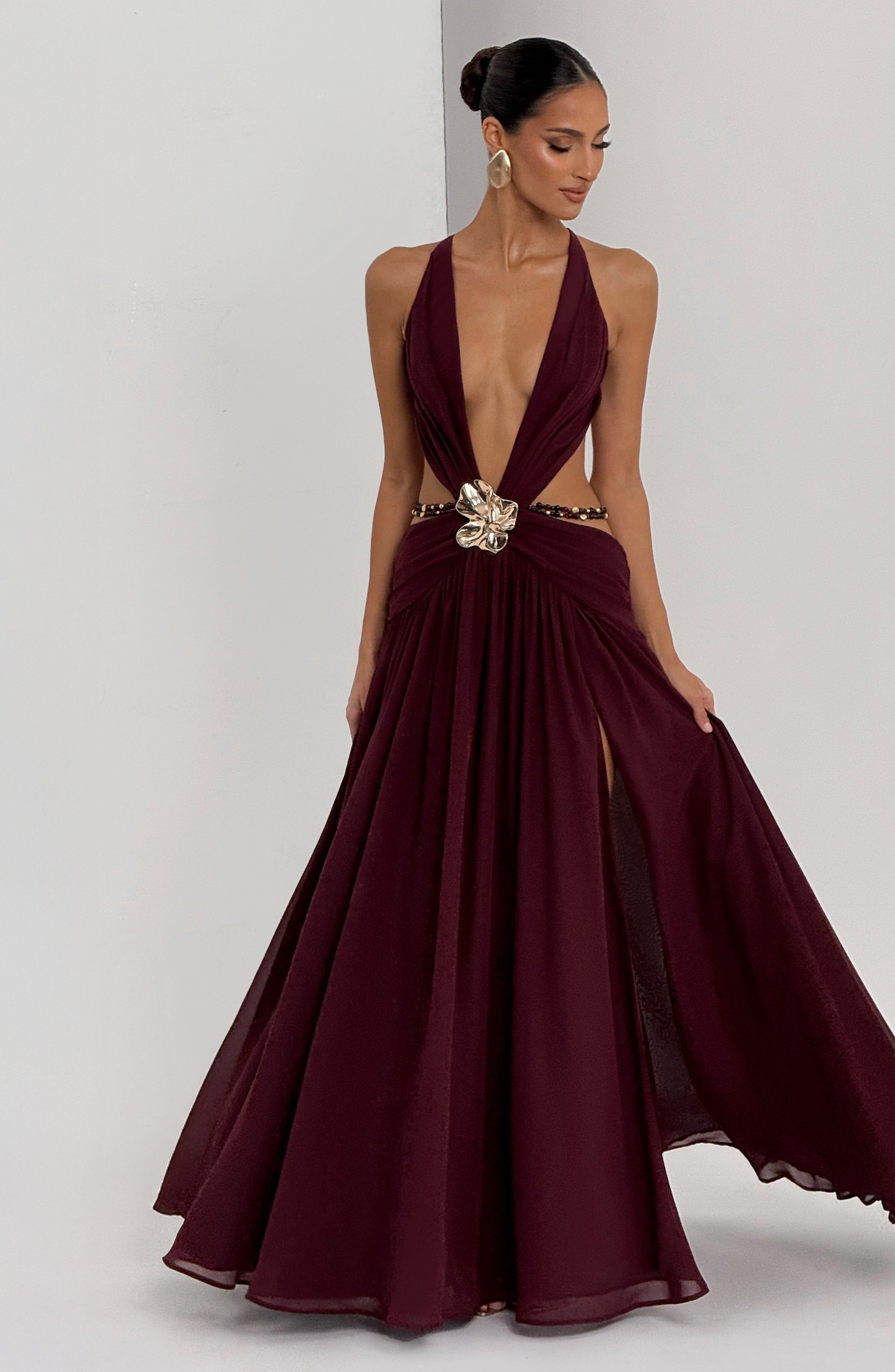 minilena Indianna Maxi Dress Cherry Lacquer