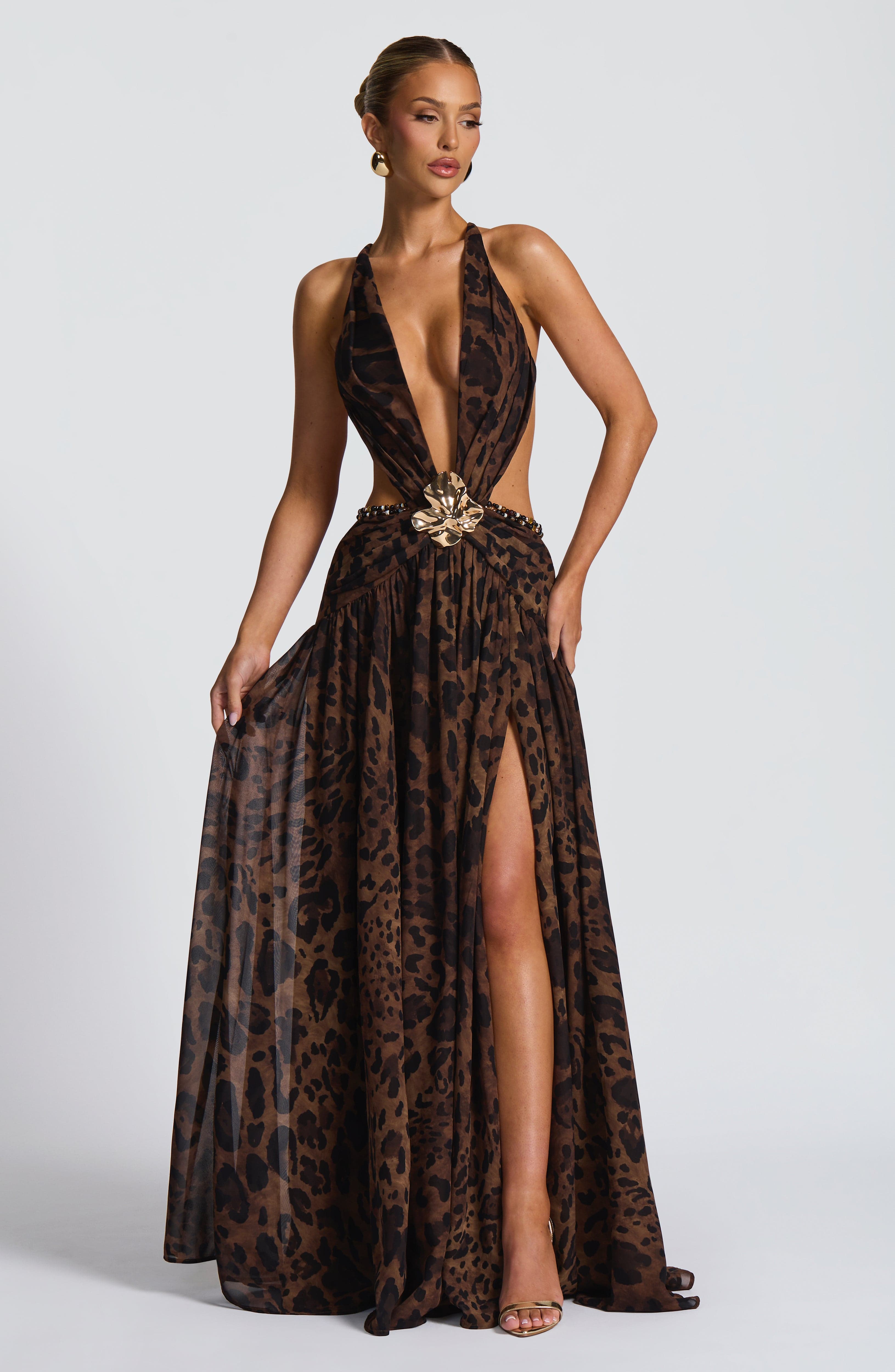 minilena Indianna Maxi Dress Leopard Print