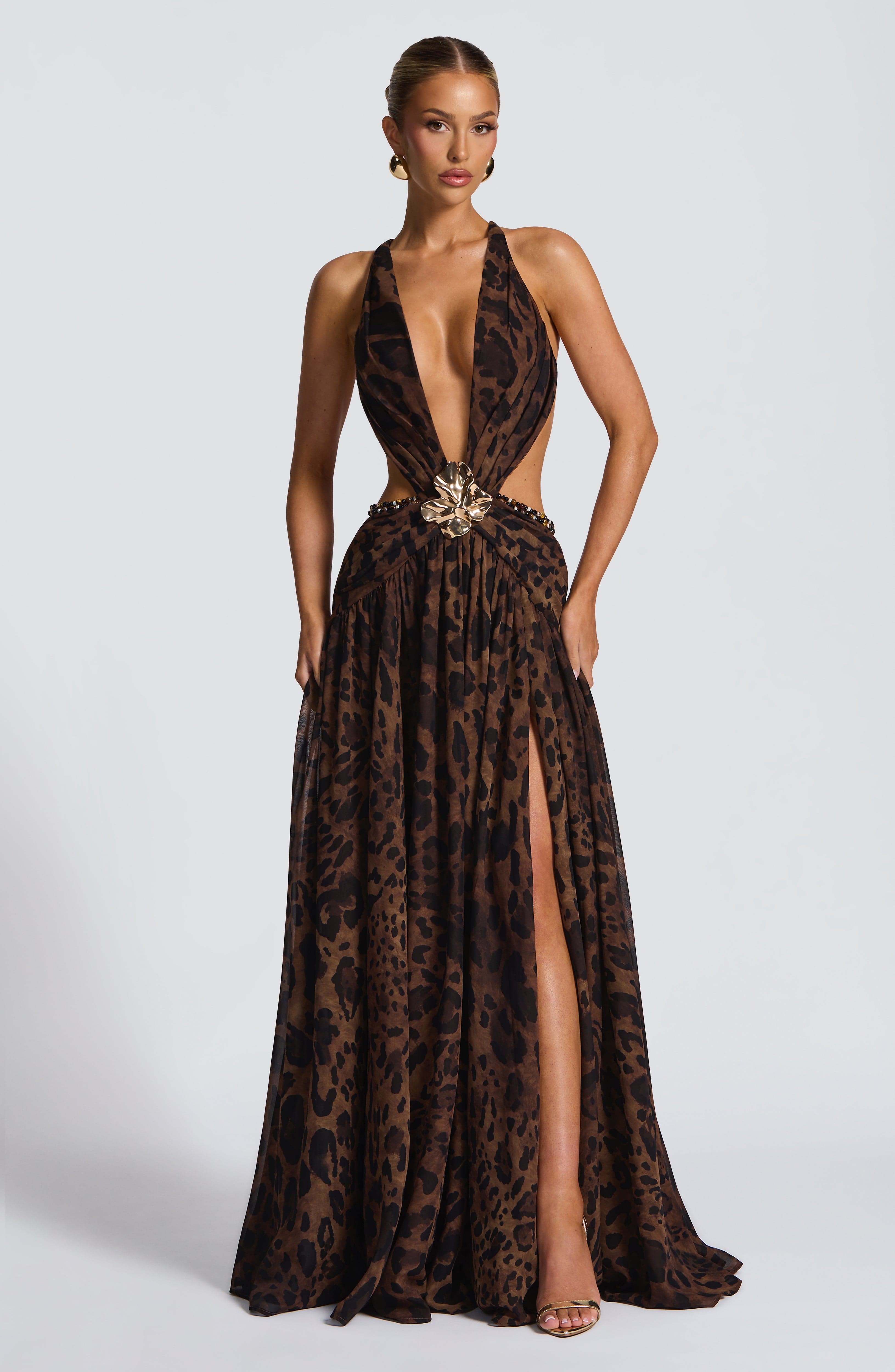 minilena Indianna Maxi Dress Leopard Print