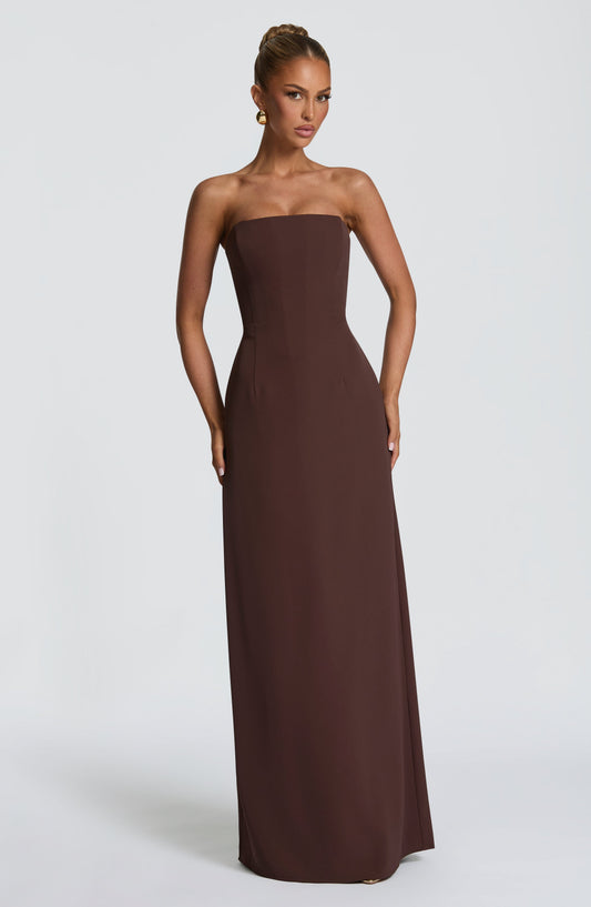 minilena Irmina Maxi Dress Plum Brown