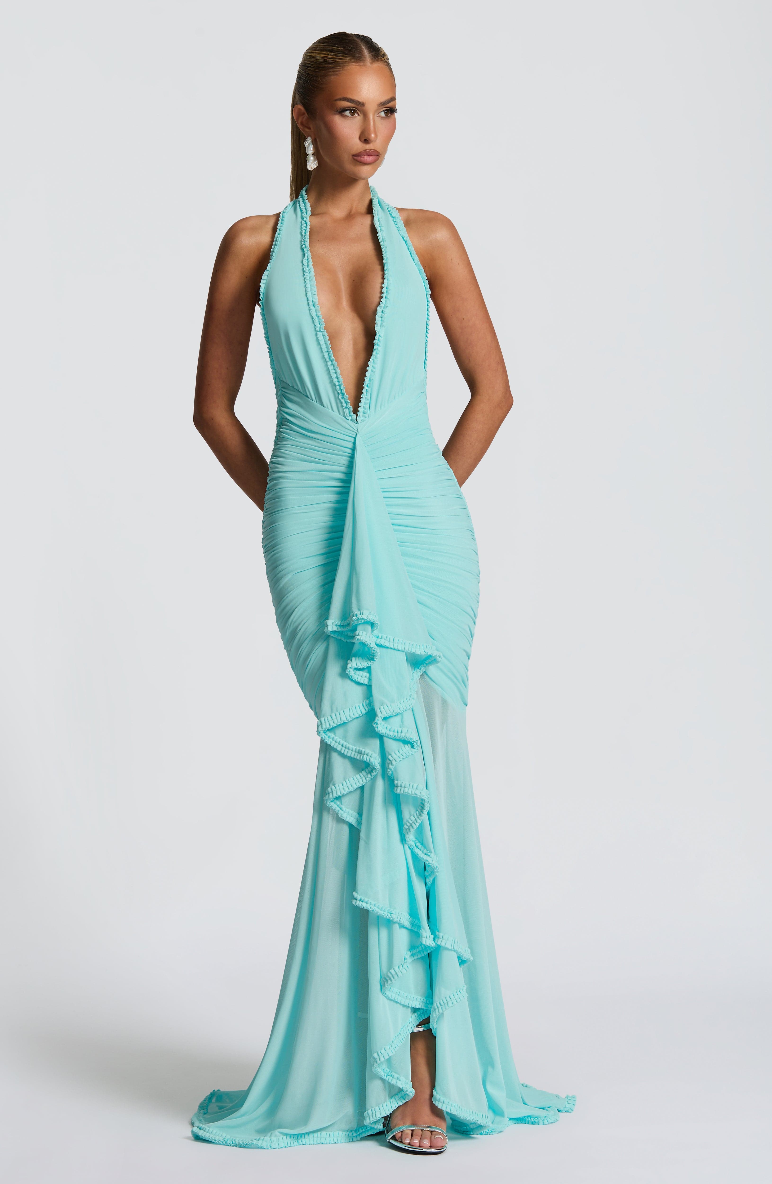 minilena Janessa Maxi Dress Aqua
