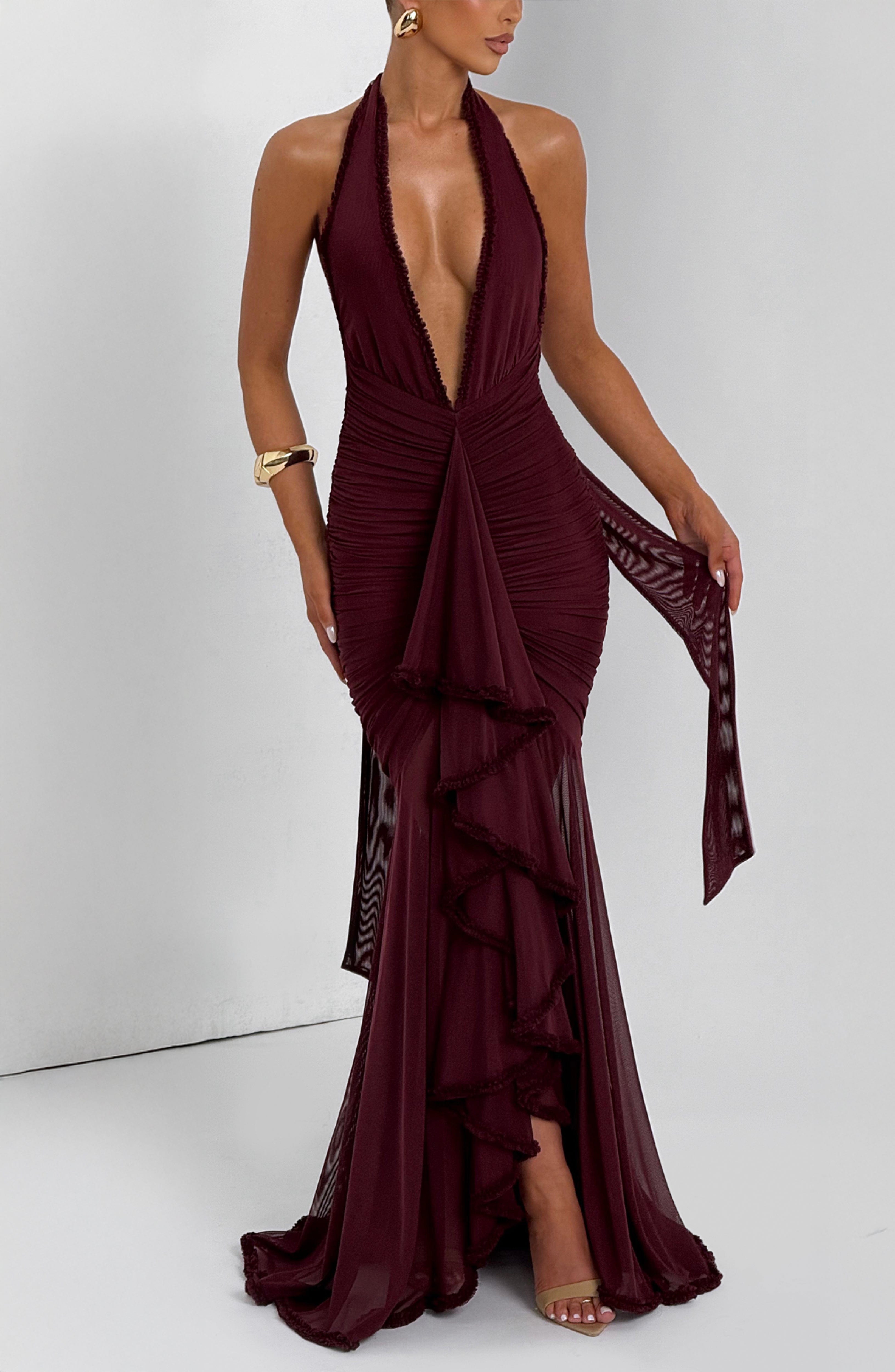 minilena Janessa Maxi Dress Cherry Lacquer