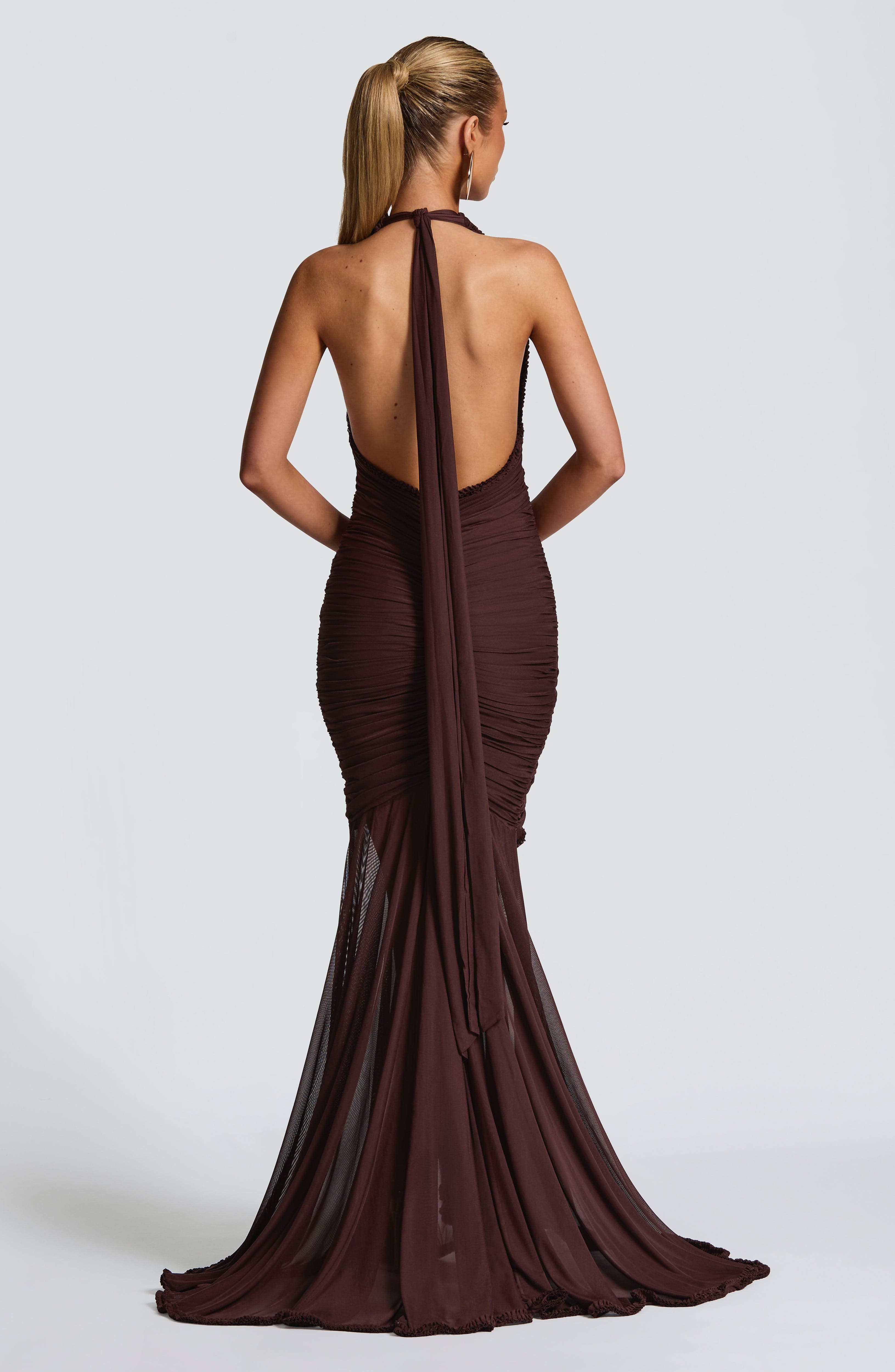 minilena Janessa Maxi Dress Plum Brown