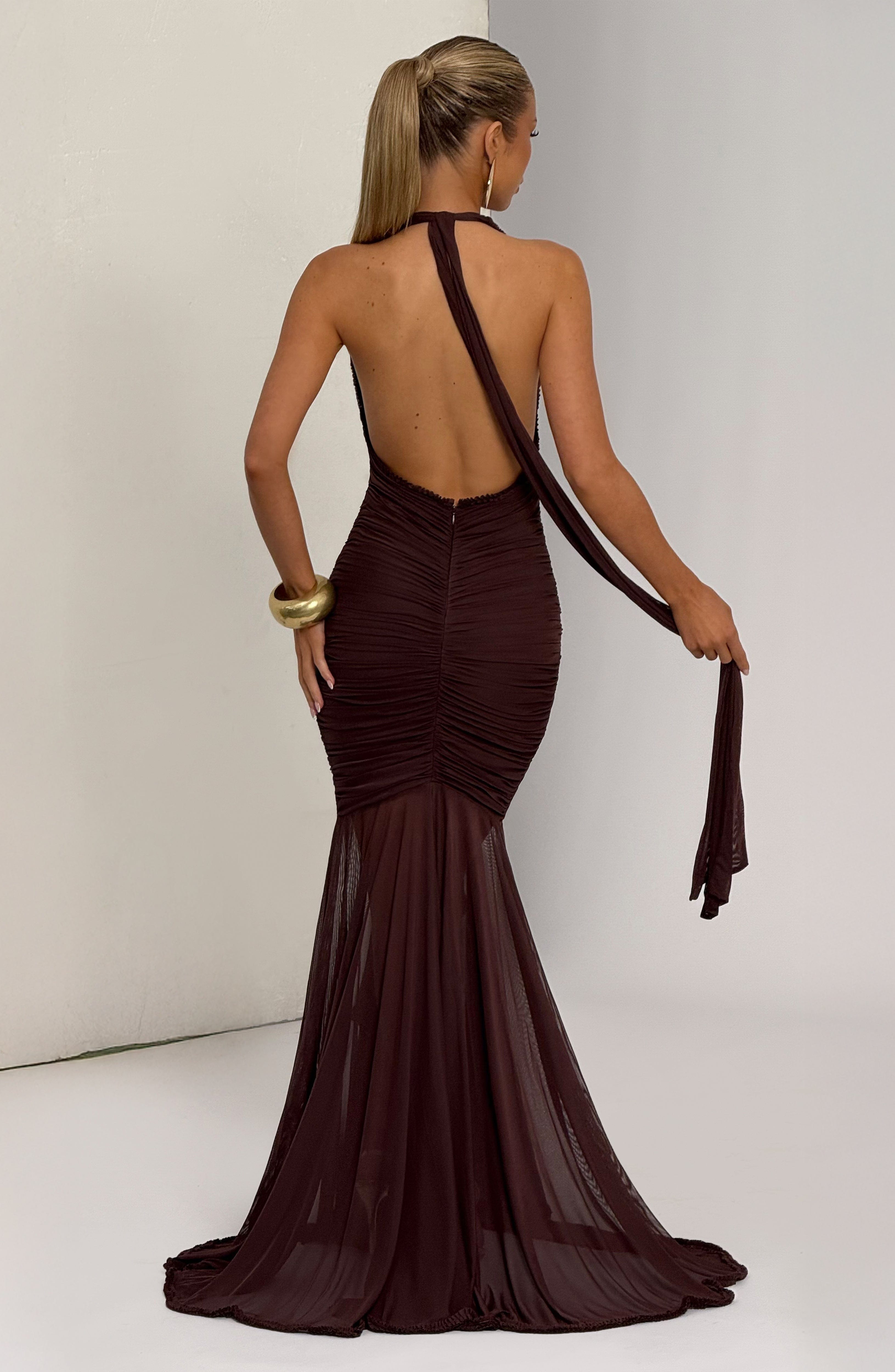minilena Janessa Maxi Dress Plum Brown