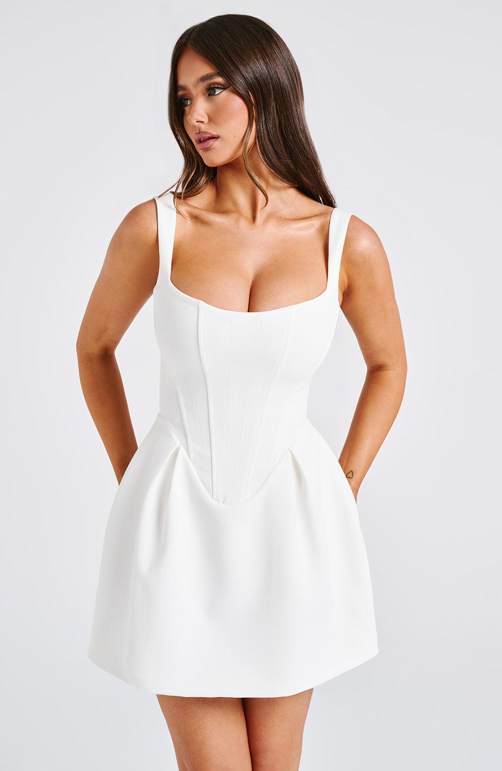 minilena Janiyah Mini Dress Ivory