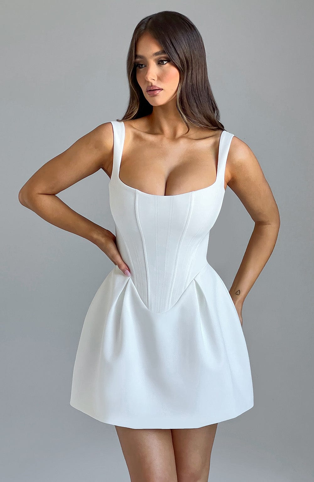 minilena Janiyah Mini Dress Ivory