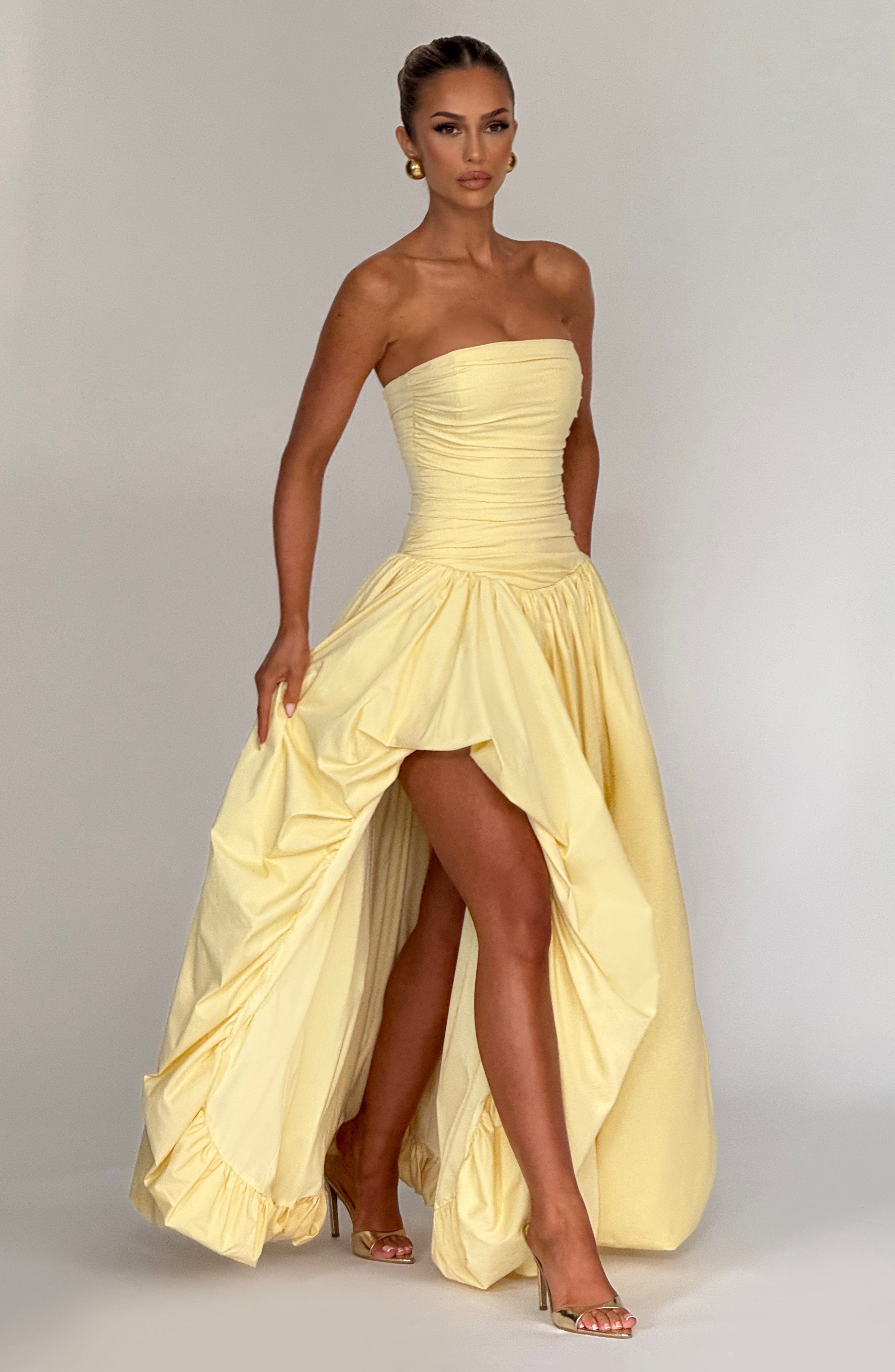 minilena Jillian Maxi Dress Lemon