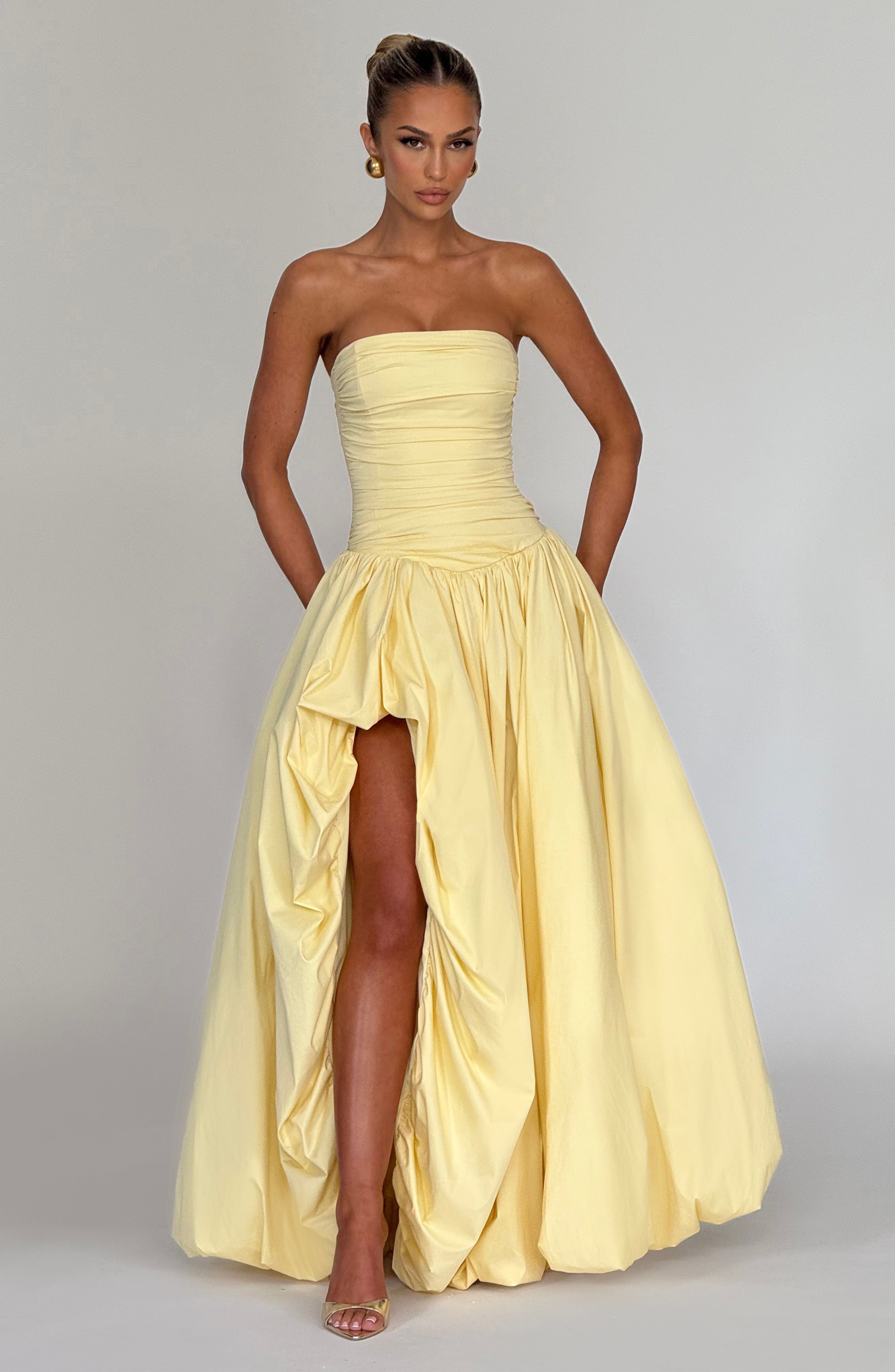 minilena Jillian Maxi Dress Lemon