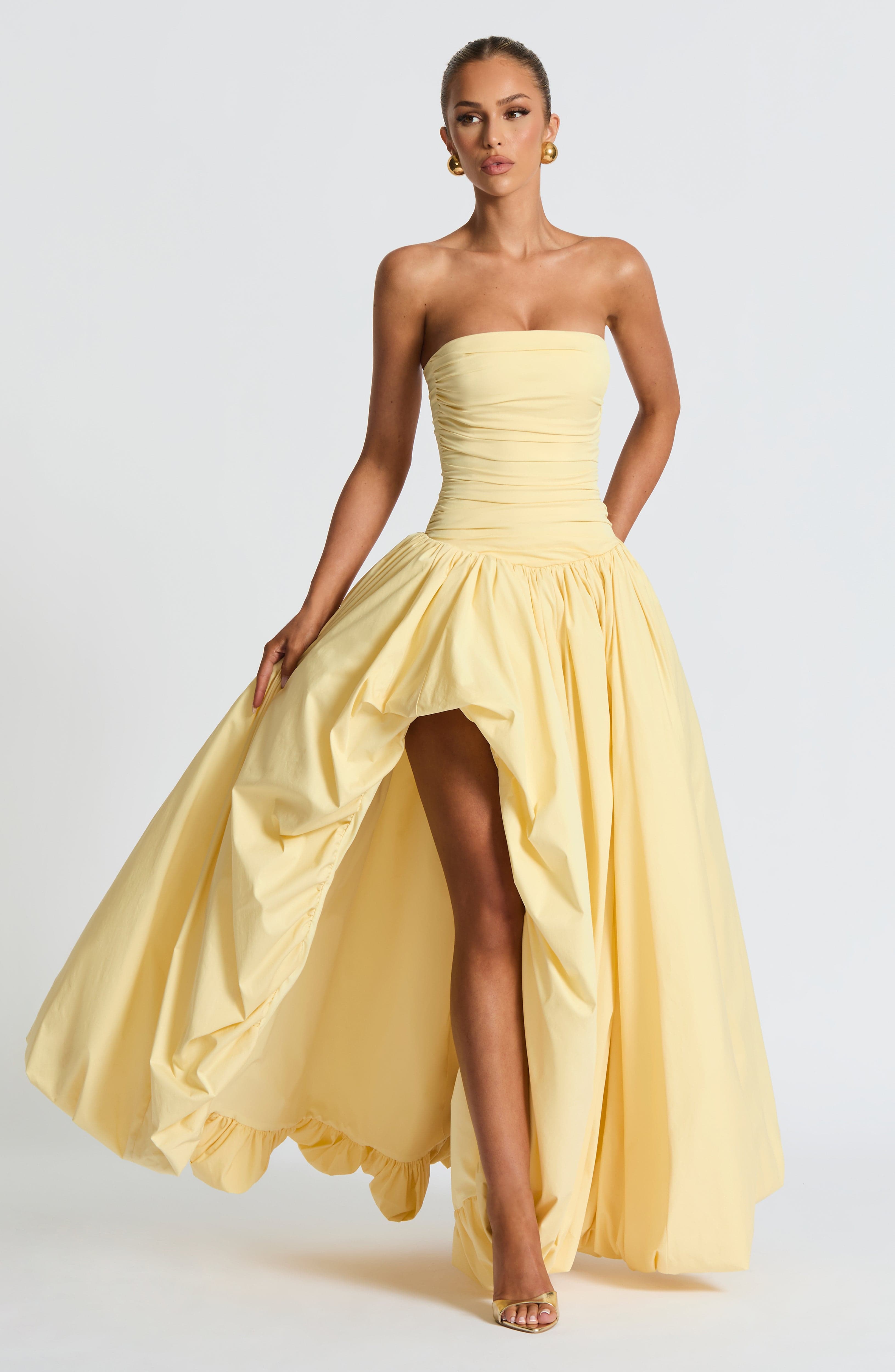minilena Jillian Maxi Dress Lemon