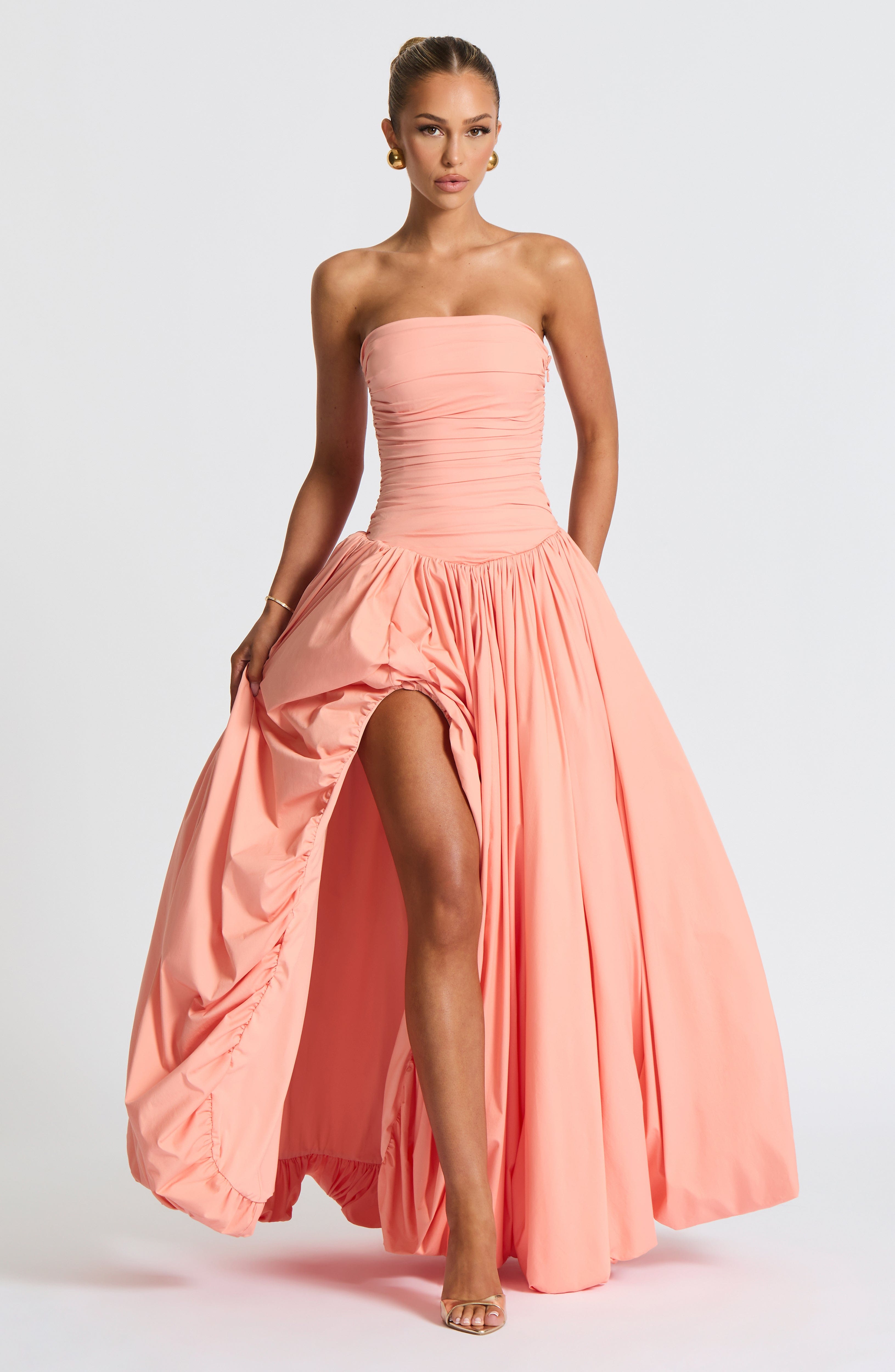 minilena Jillian Maxi Dress Peach