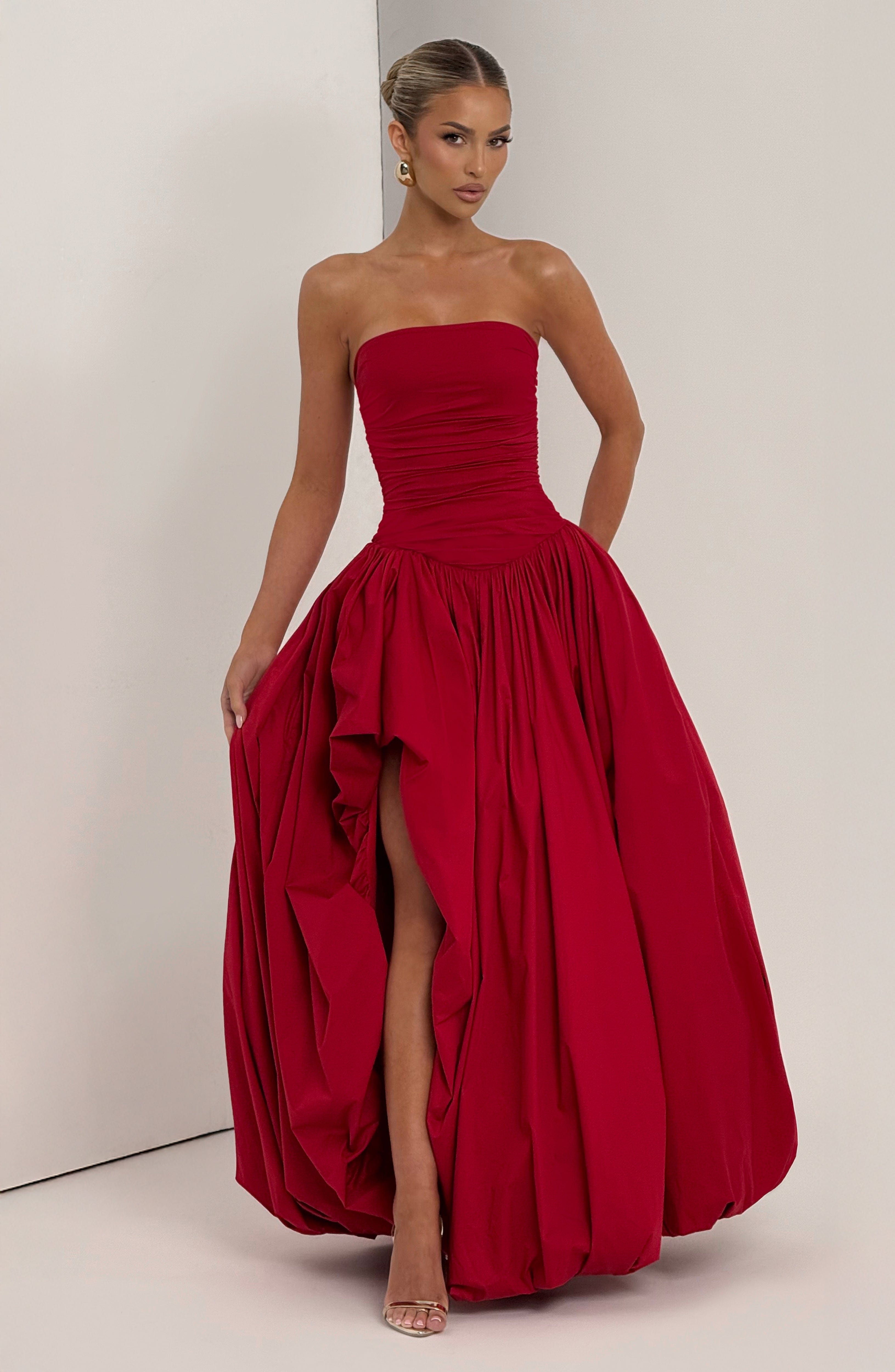 minilena Jillian Maxi Dress Red