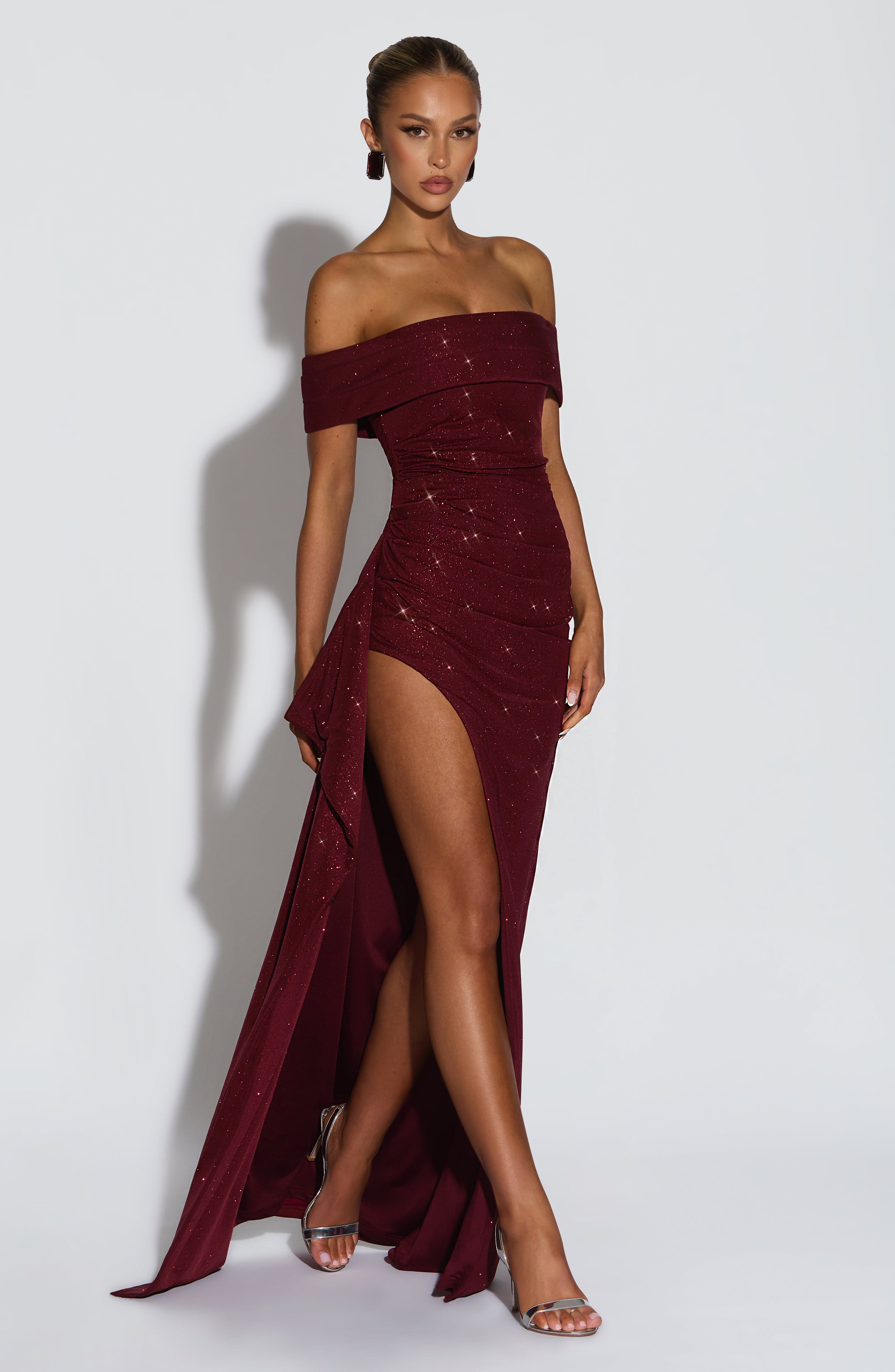 minilena Joyce Maxi Dress Wine Sparkle