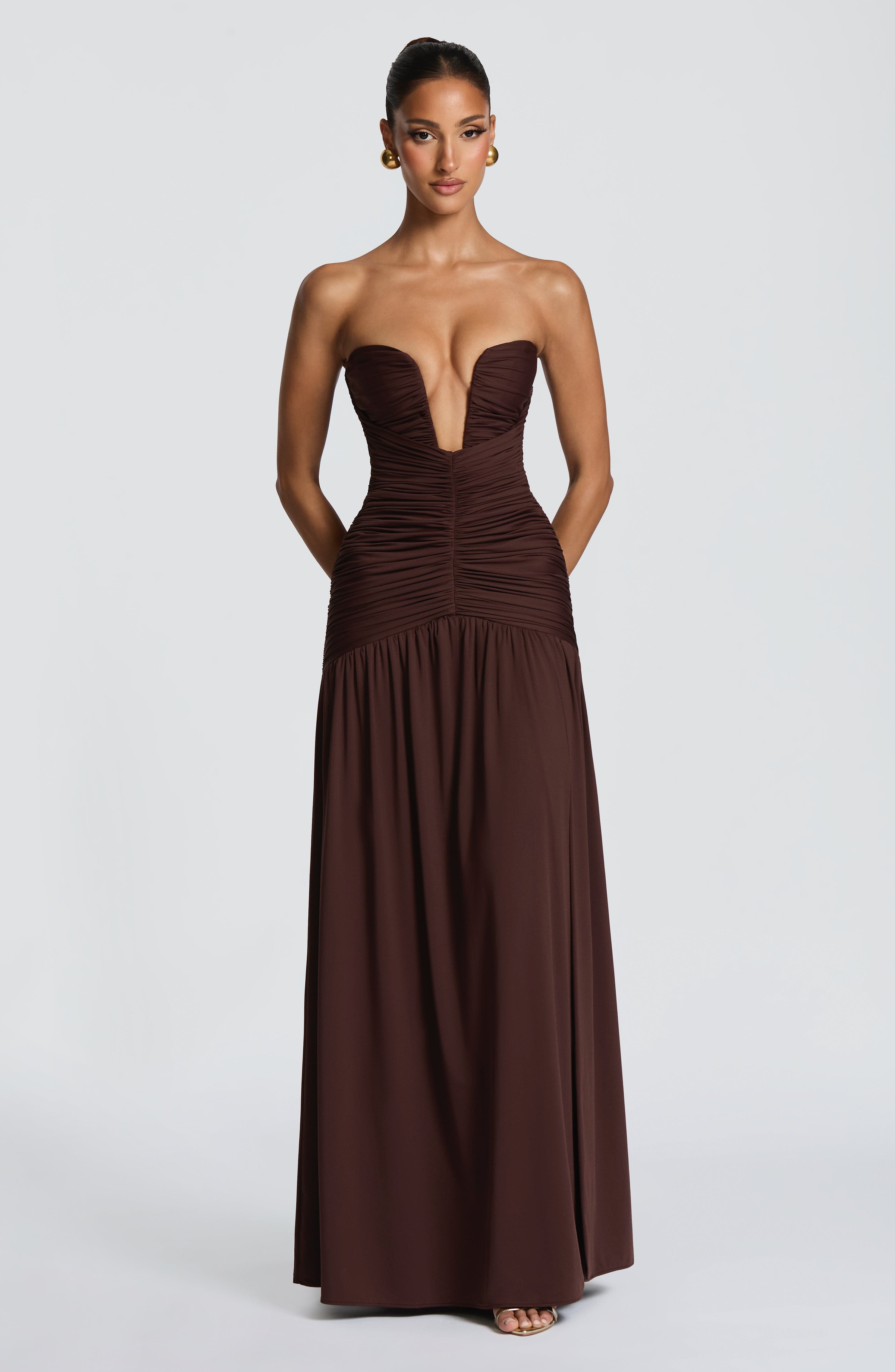 minilena Junia Maxi Dress Plum Brown