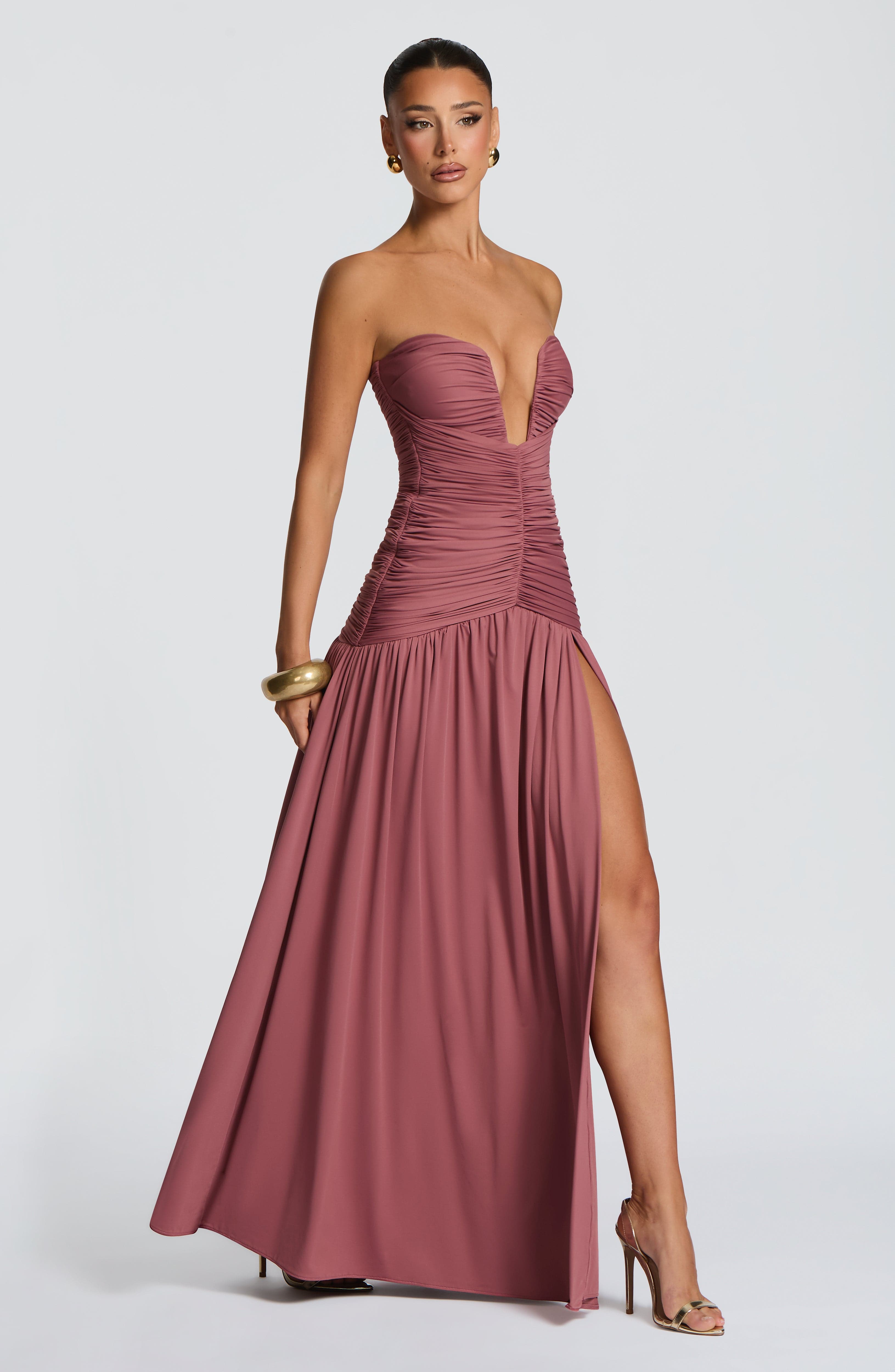 minilena Junia Maxi Dress Rose Brown