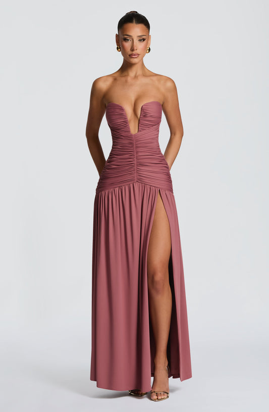 minilena Junia Maxi Dress Rose Brown
