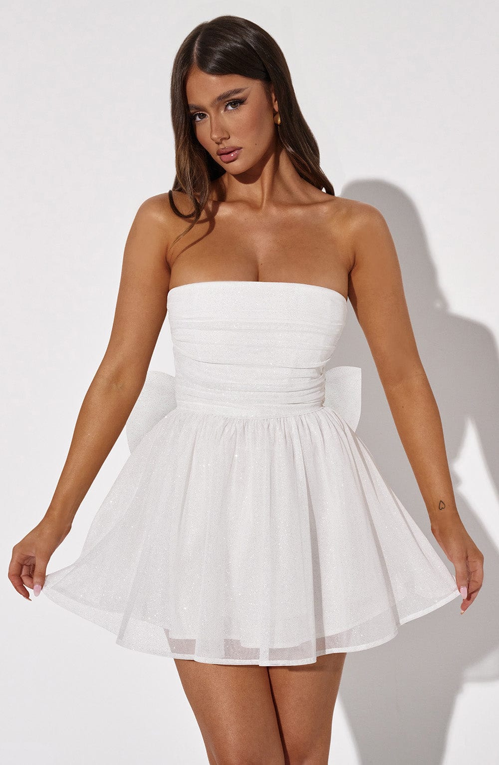 minilena Katrina Mini Dress Ivory Sparkle