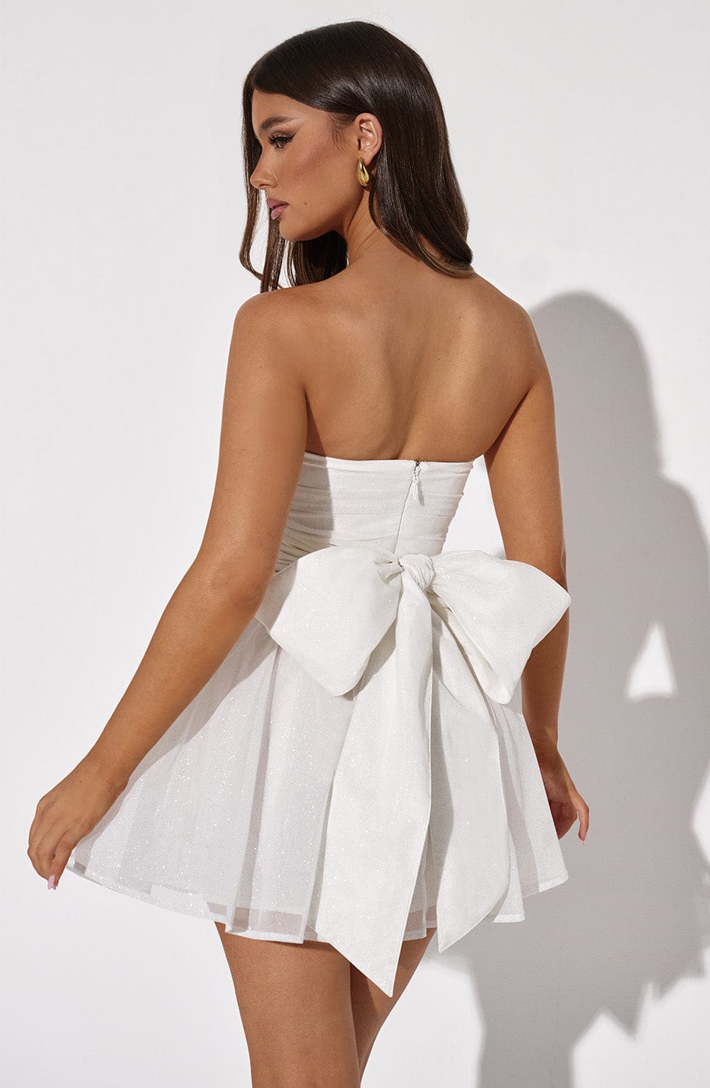 minilena Katrina Mini Dress Ivory Sparkle