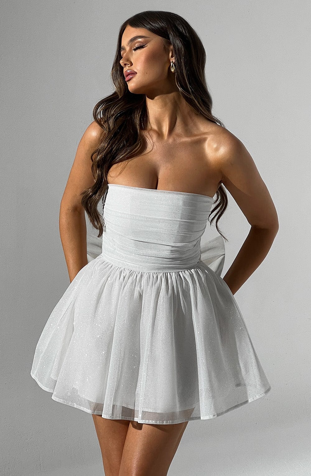 minilena Katrina Mini Dress Ivory Sparkle
