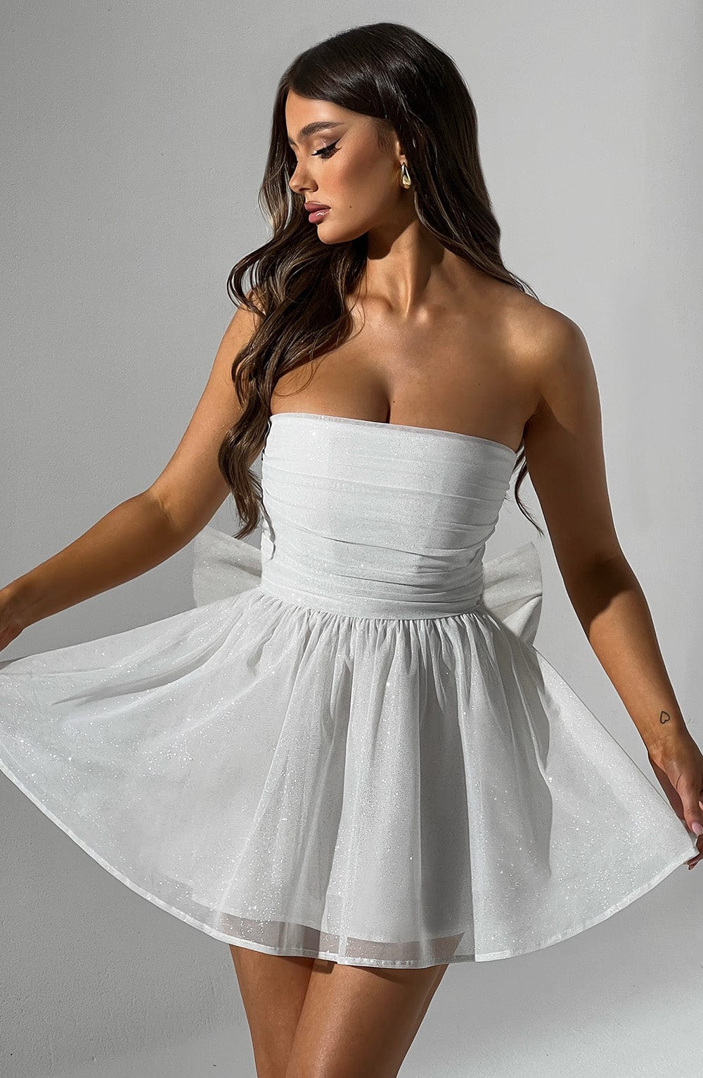 minilena Katrina Mini Dress Ivory Sparkle