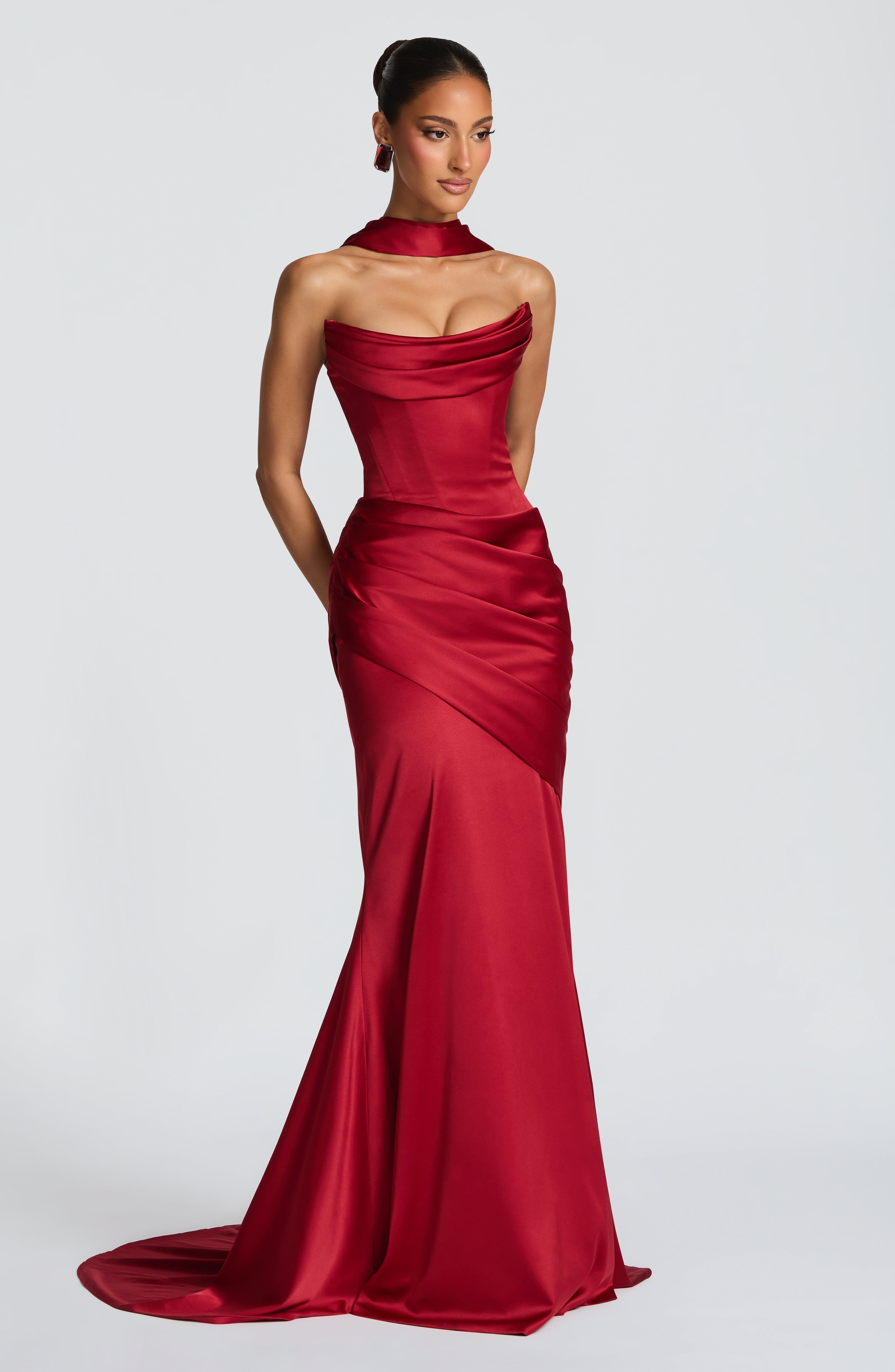 minilena Kensington Maxi Dress Deep Red