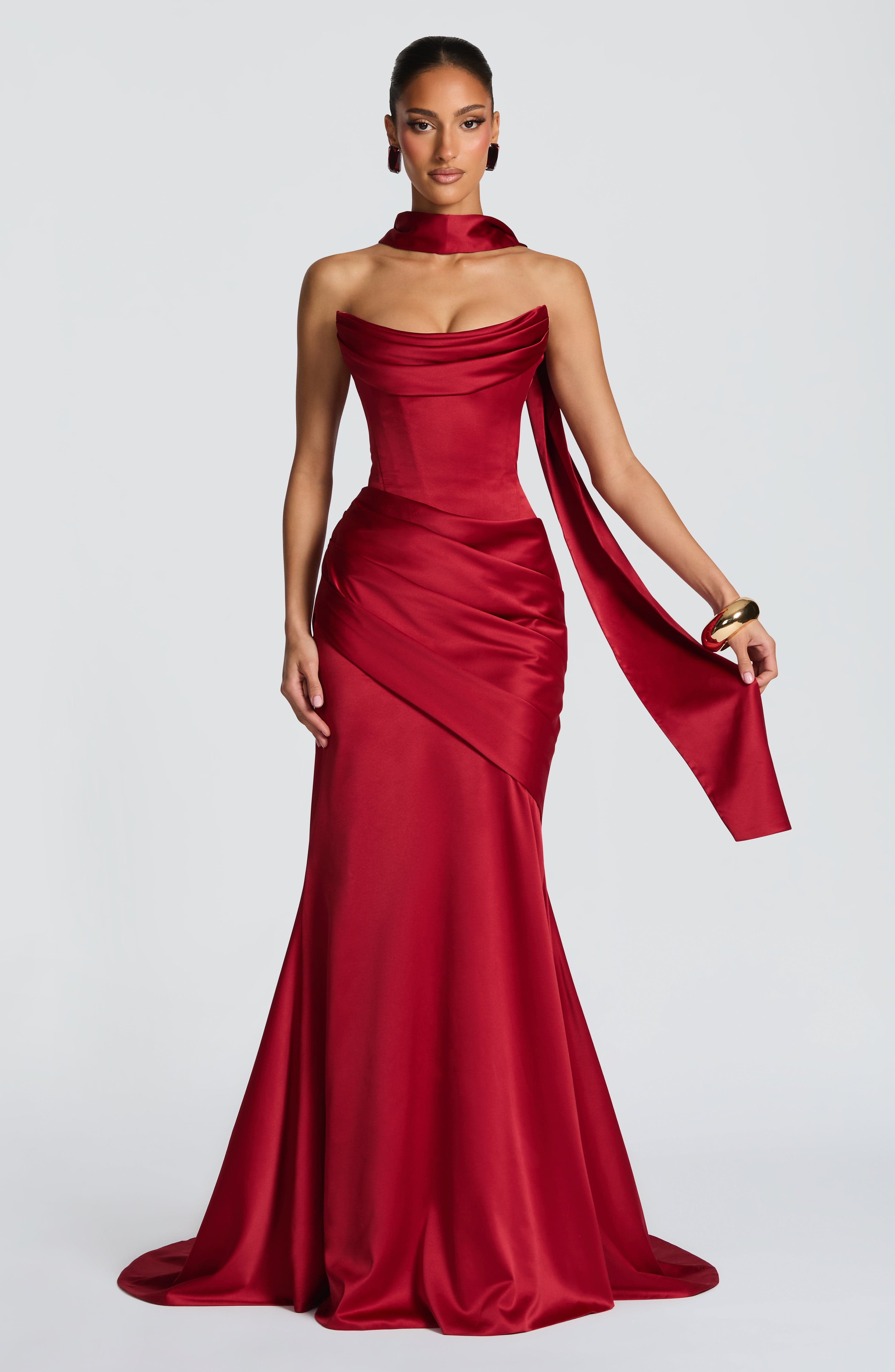 minilena Kensington Maxi Dress Deep Red