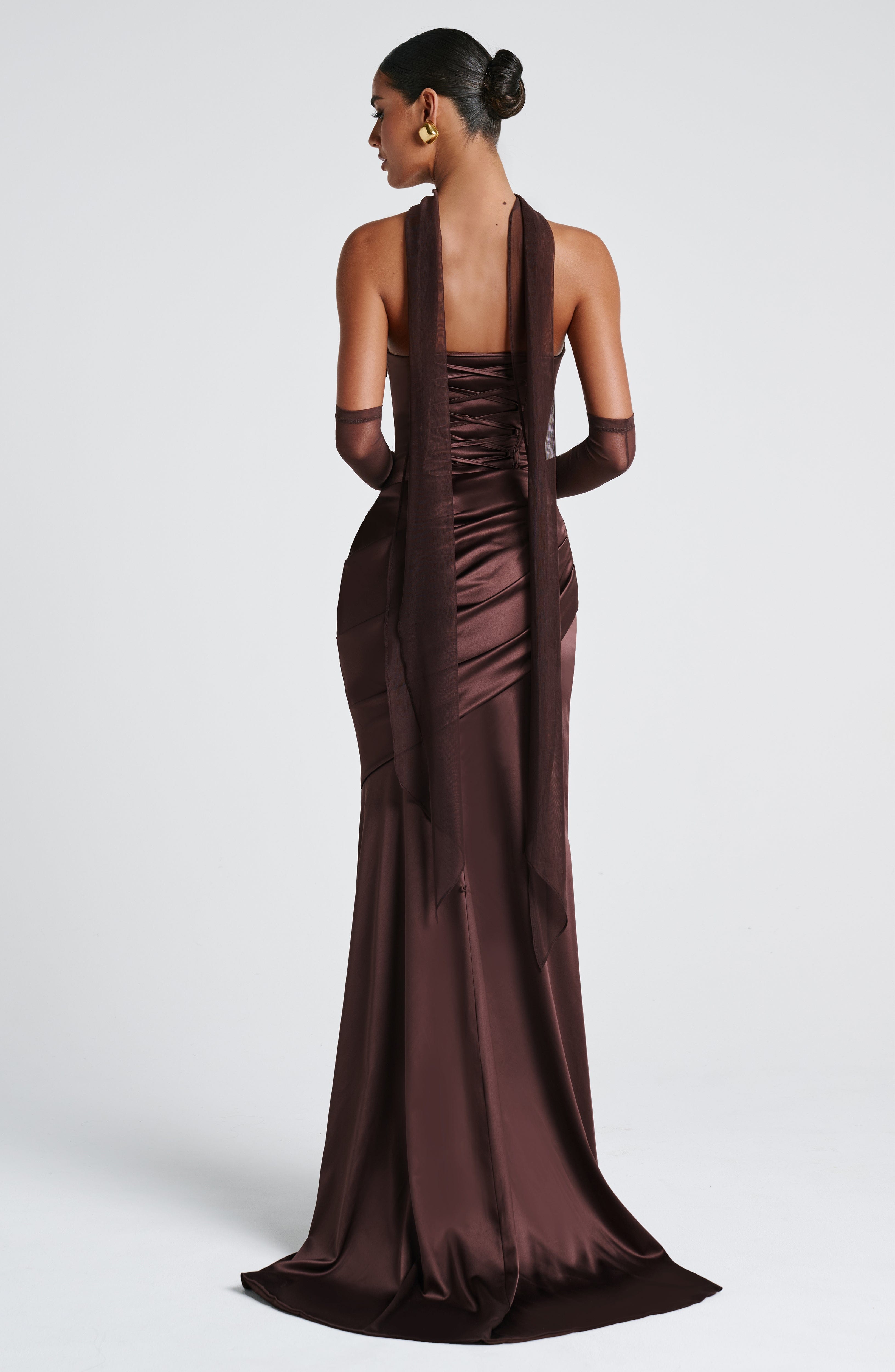 minilena Kensington Maxi Dress Plum Brown