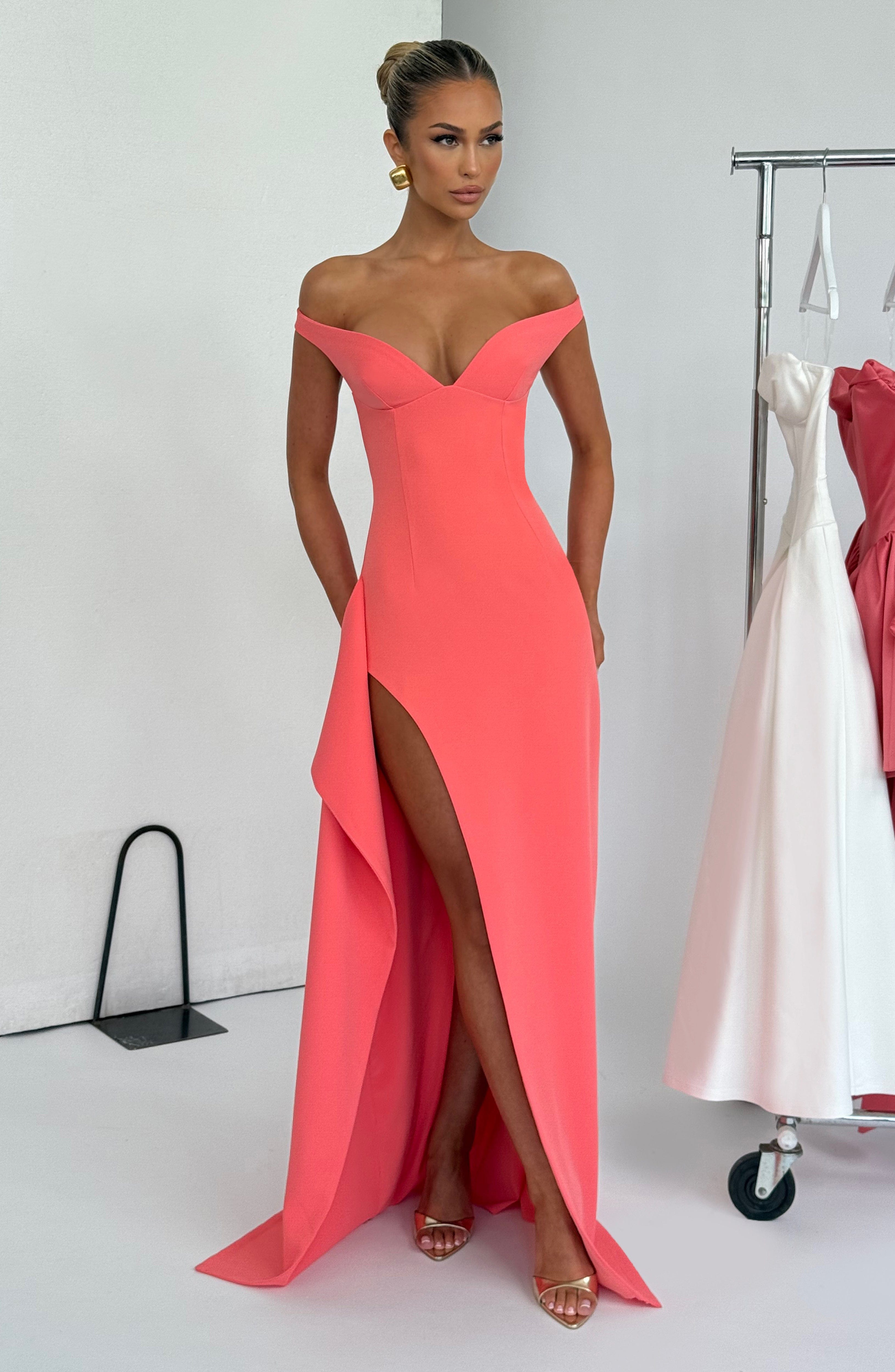 minilena Khalesia Maxi Dress Coral Pink