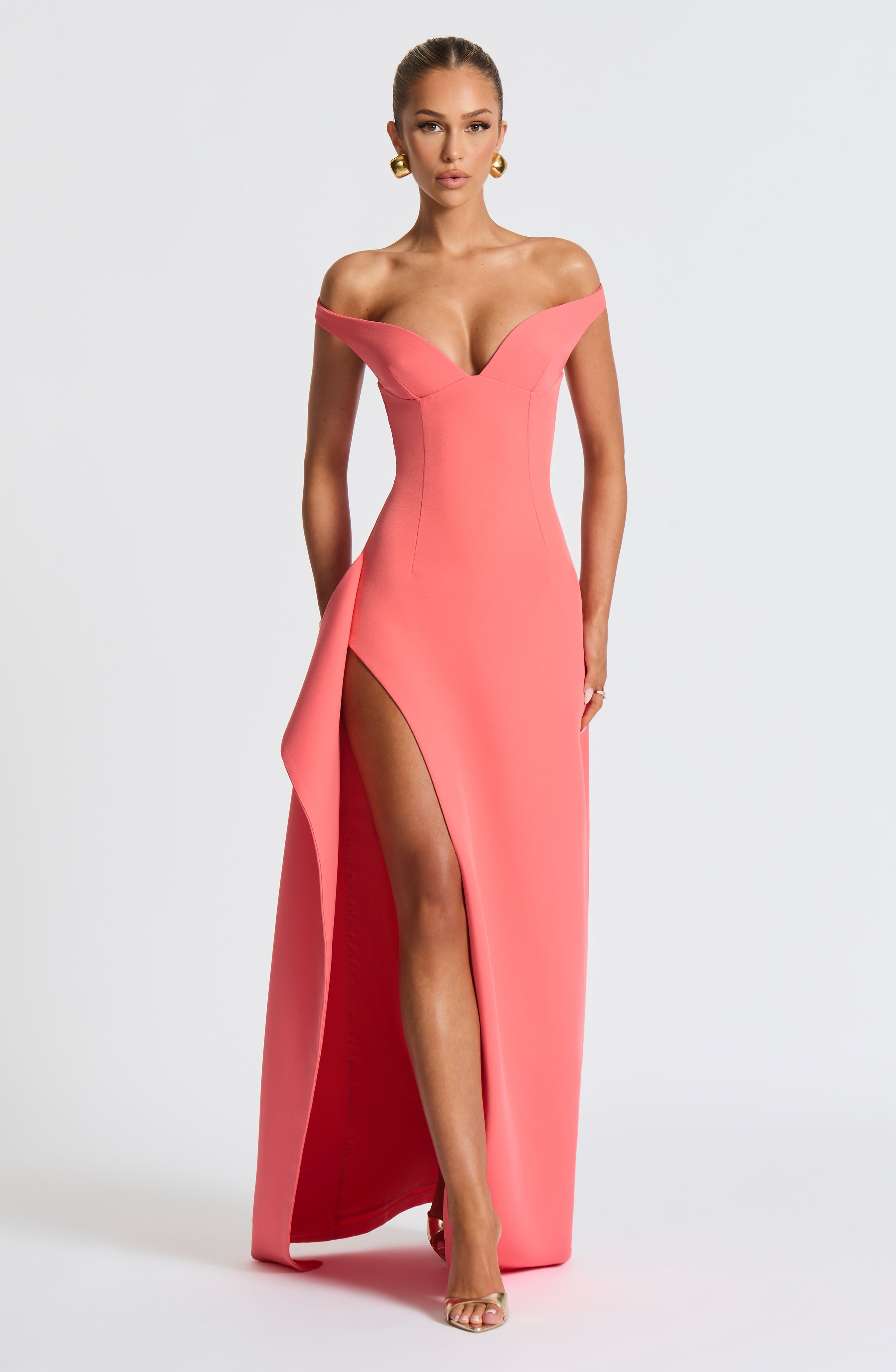 minilena Khalesia Maxi Dress Coral Pink