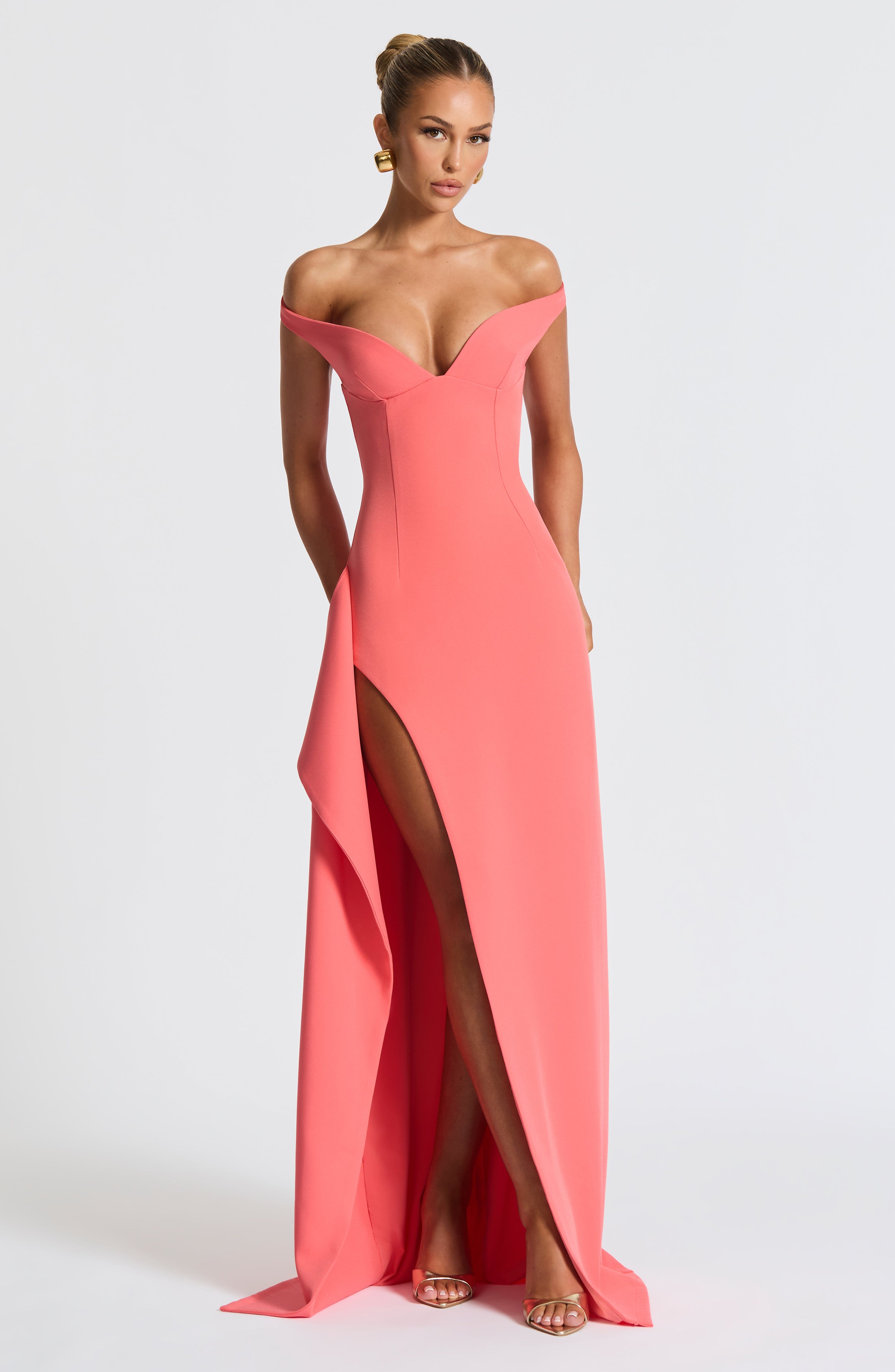 minilena Khalesia Maxi Dress Coral Pink