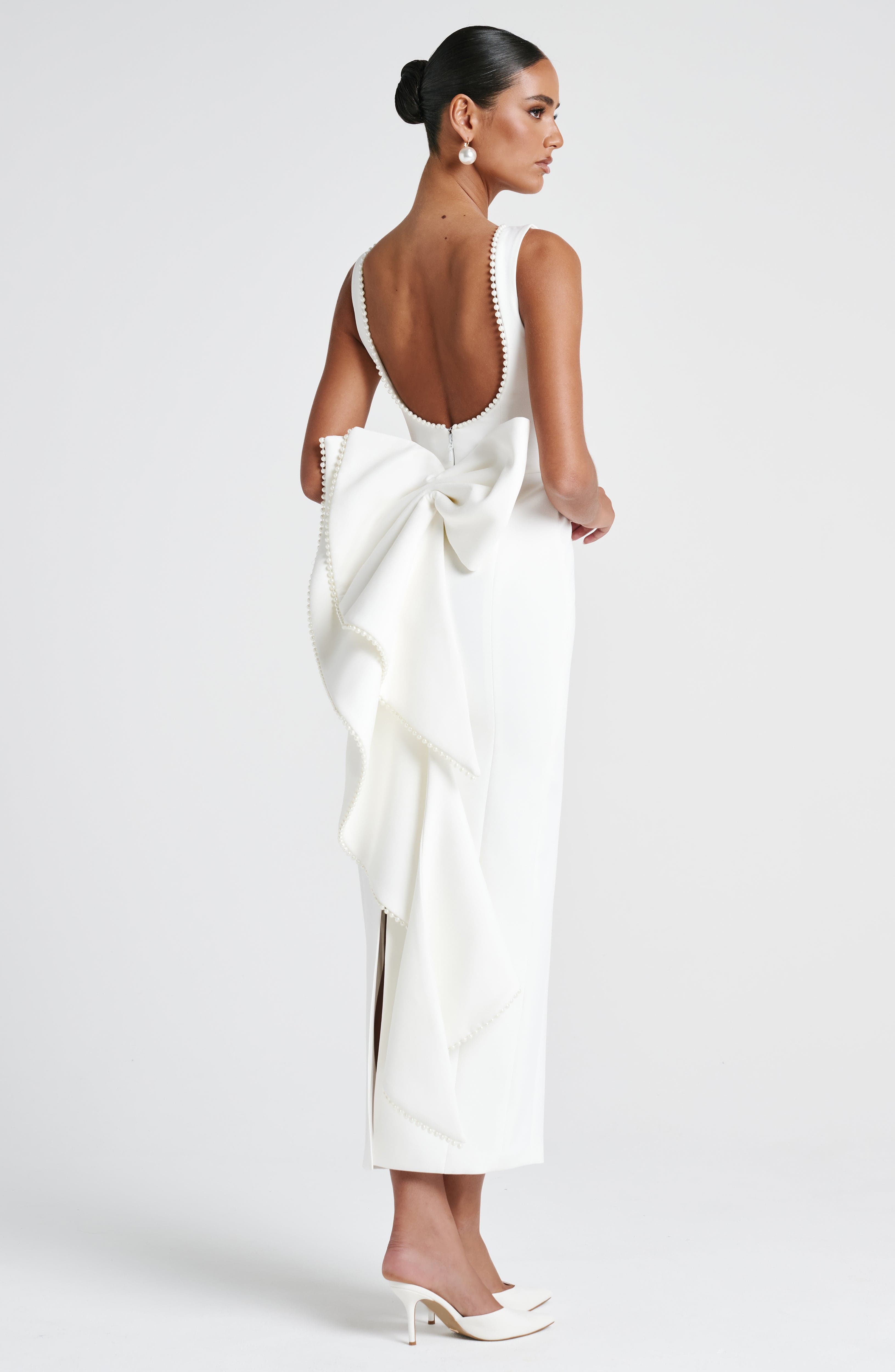 minilena Lana Midaxi Dress Ivory