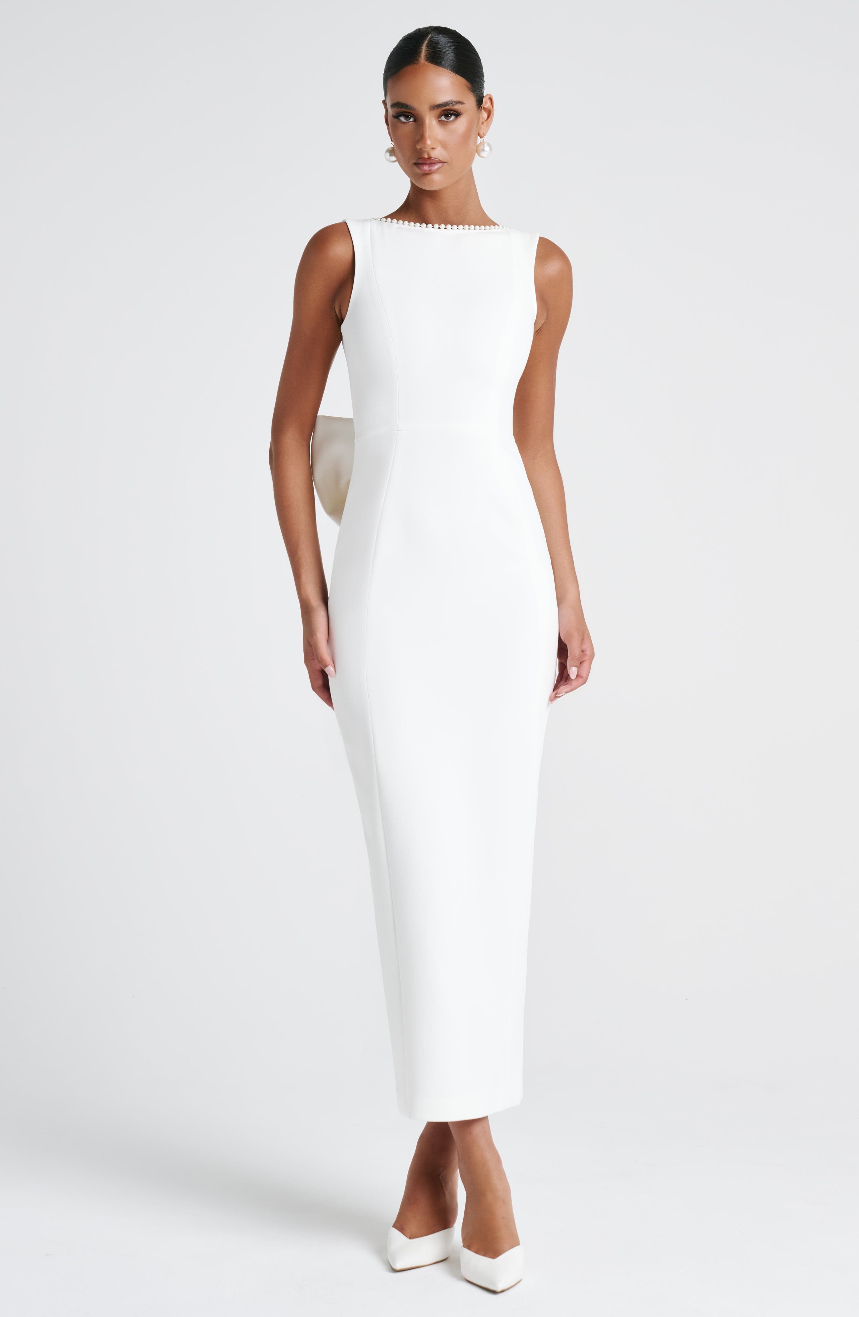 minilena Lana Midaxi Dress Ivory