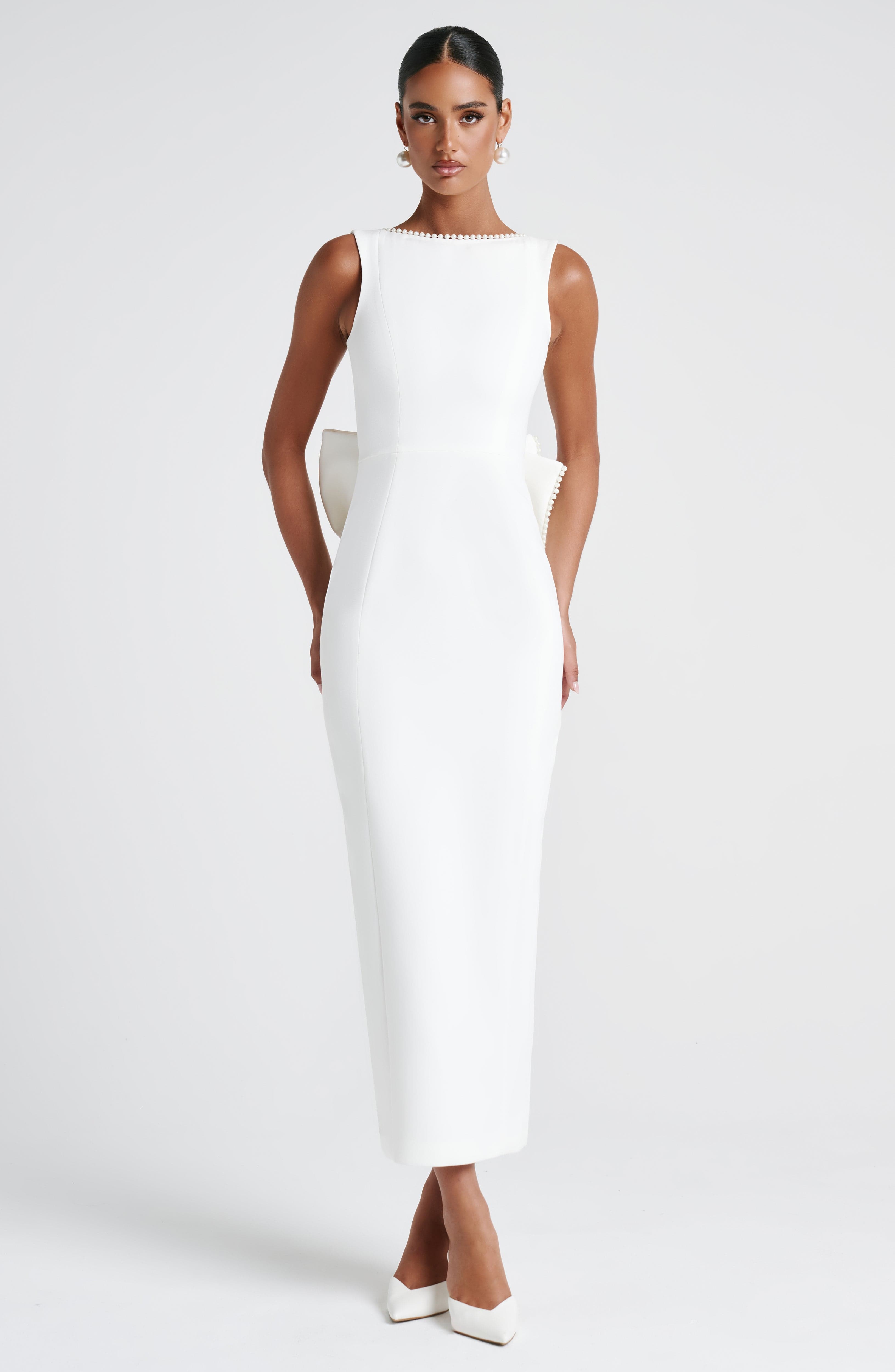 minilena Lana Midaxi Dress Ivory