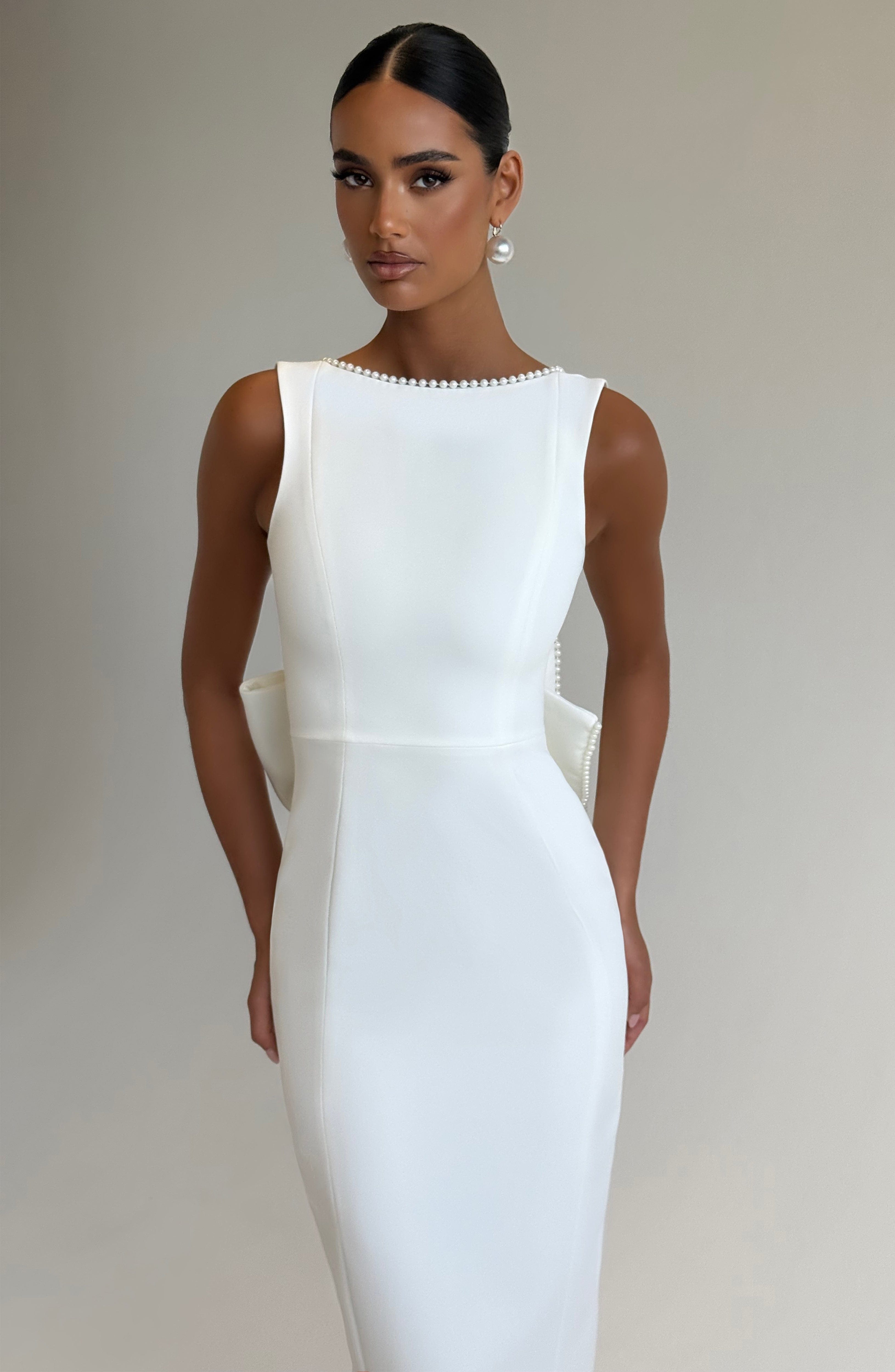 minilena Lana Midaxi Dress Ivory