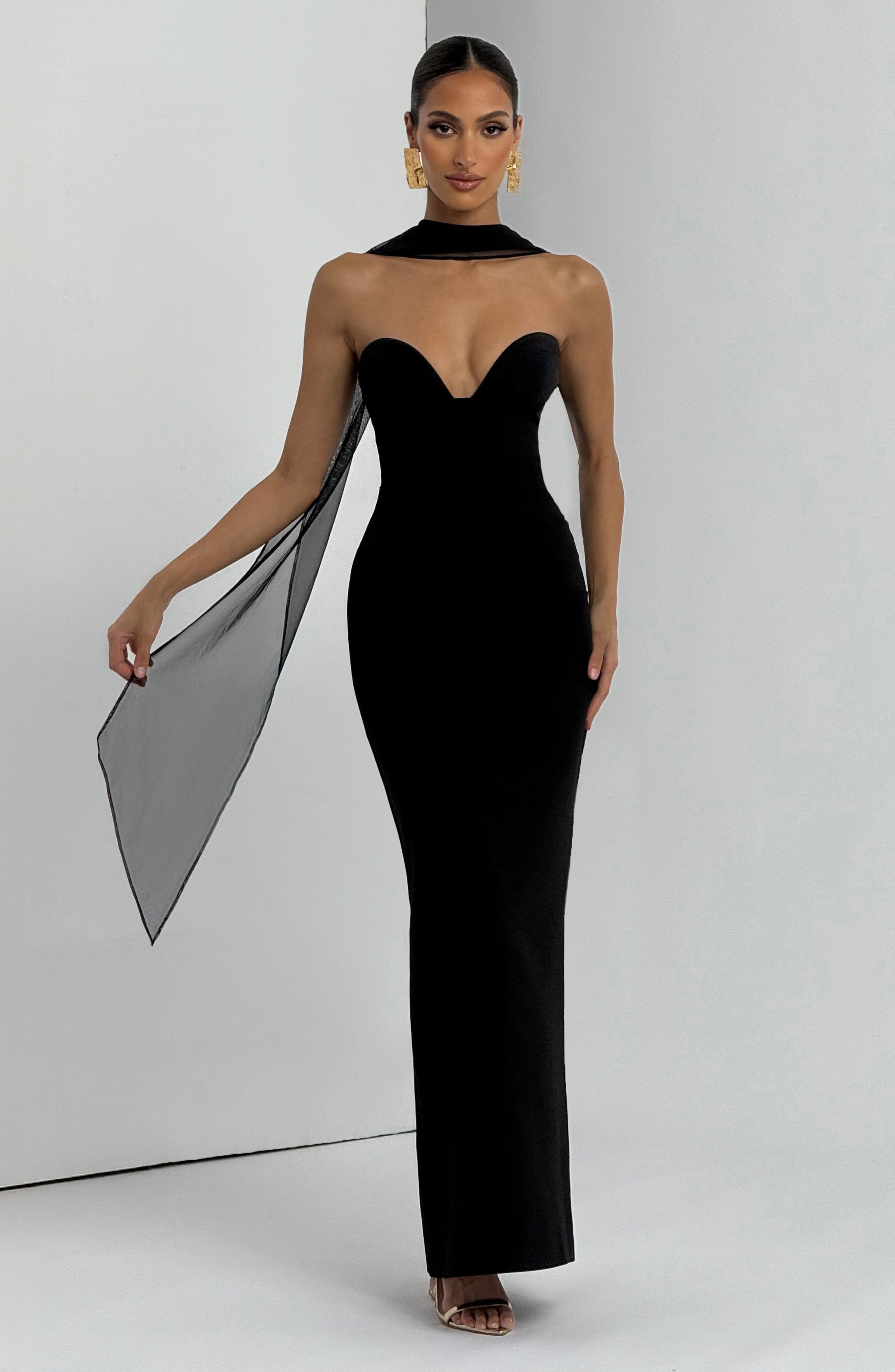 minilena Lindsey Maxi Dress Black