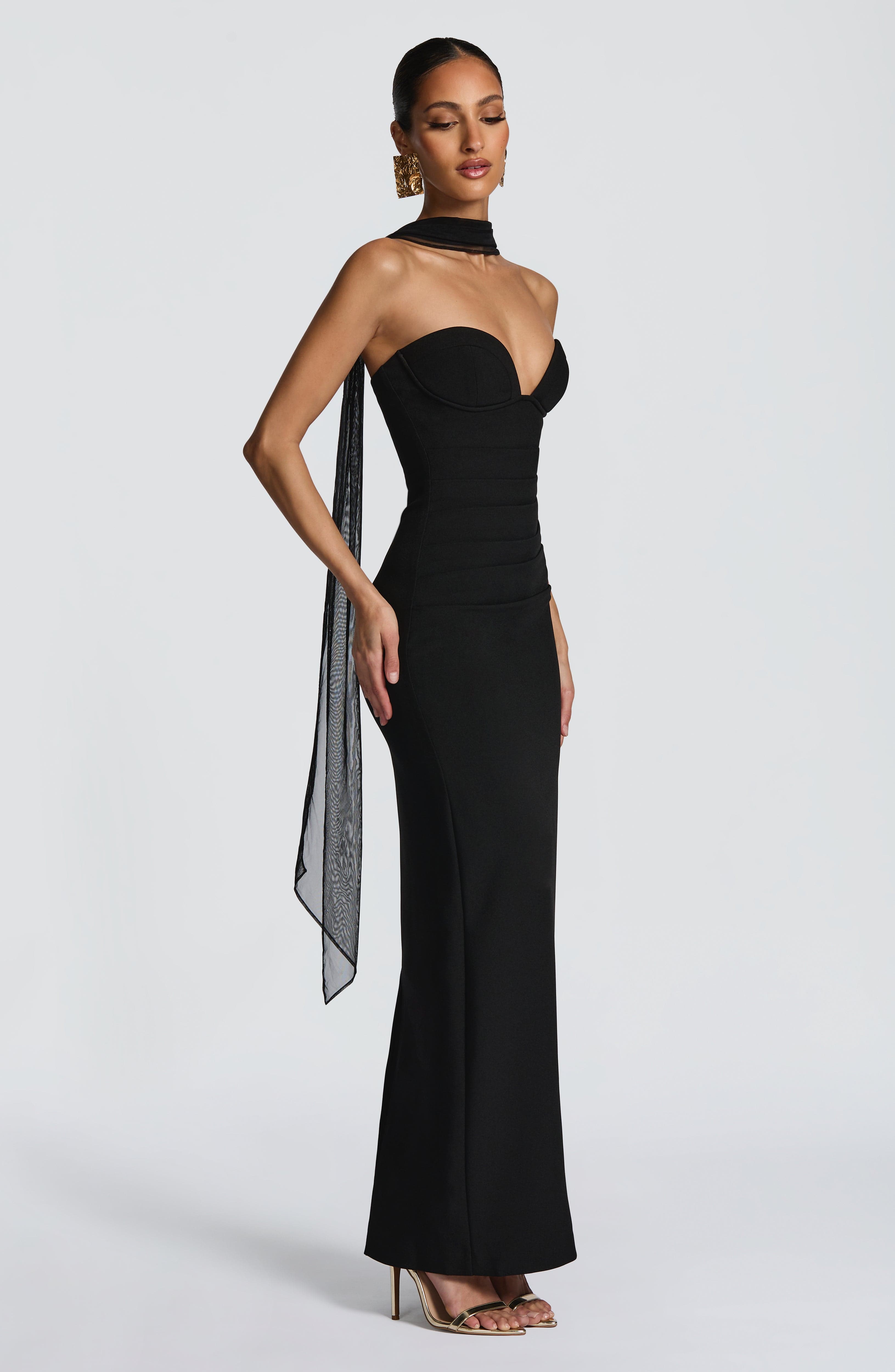 minilena Lindsey Maxi Dress Black