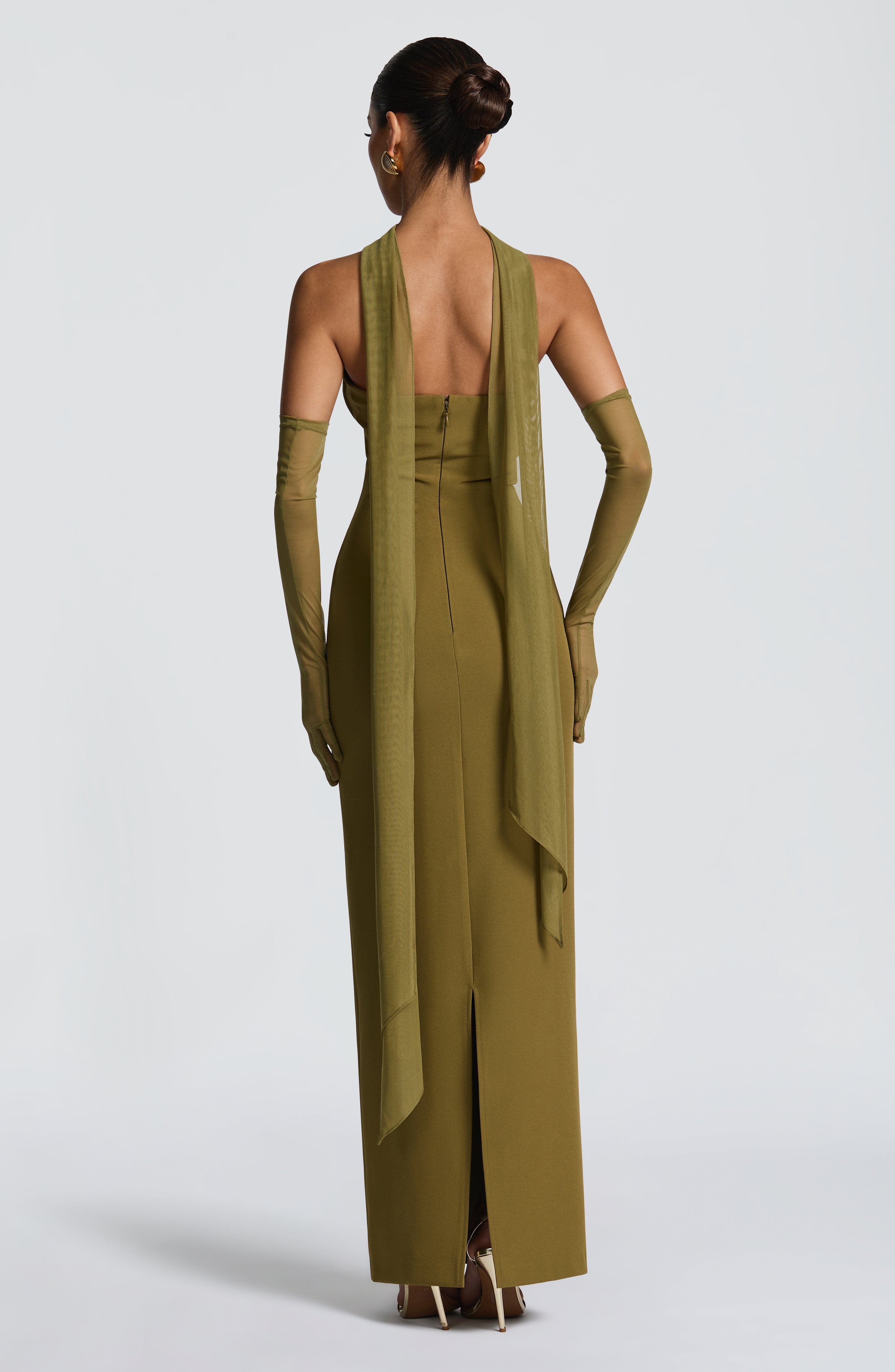 minilena Lindsey Maxi Dress Deep Olive