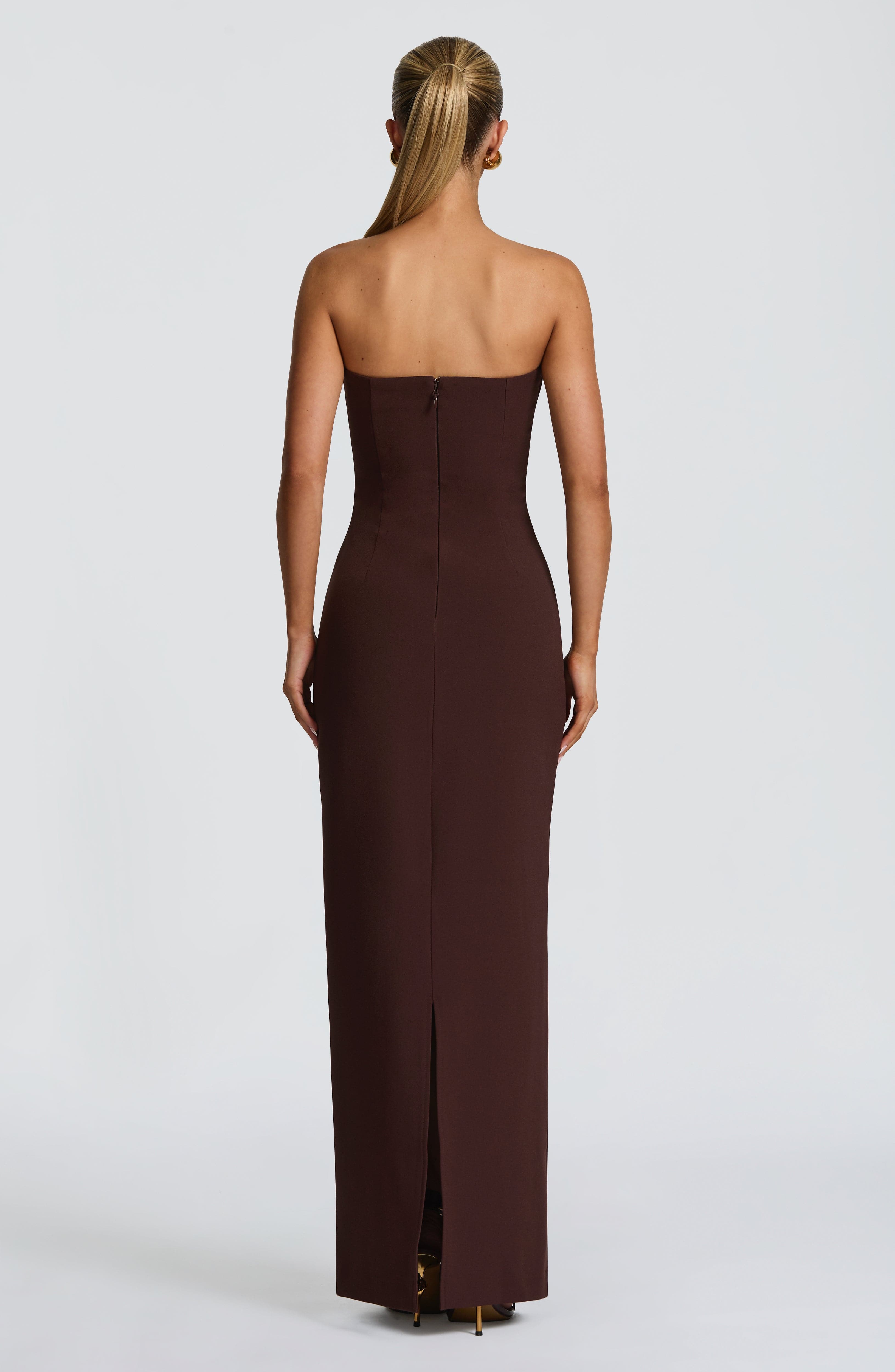 minilena Lindsey Maxi Dress Plum Brown