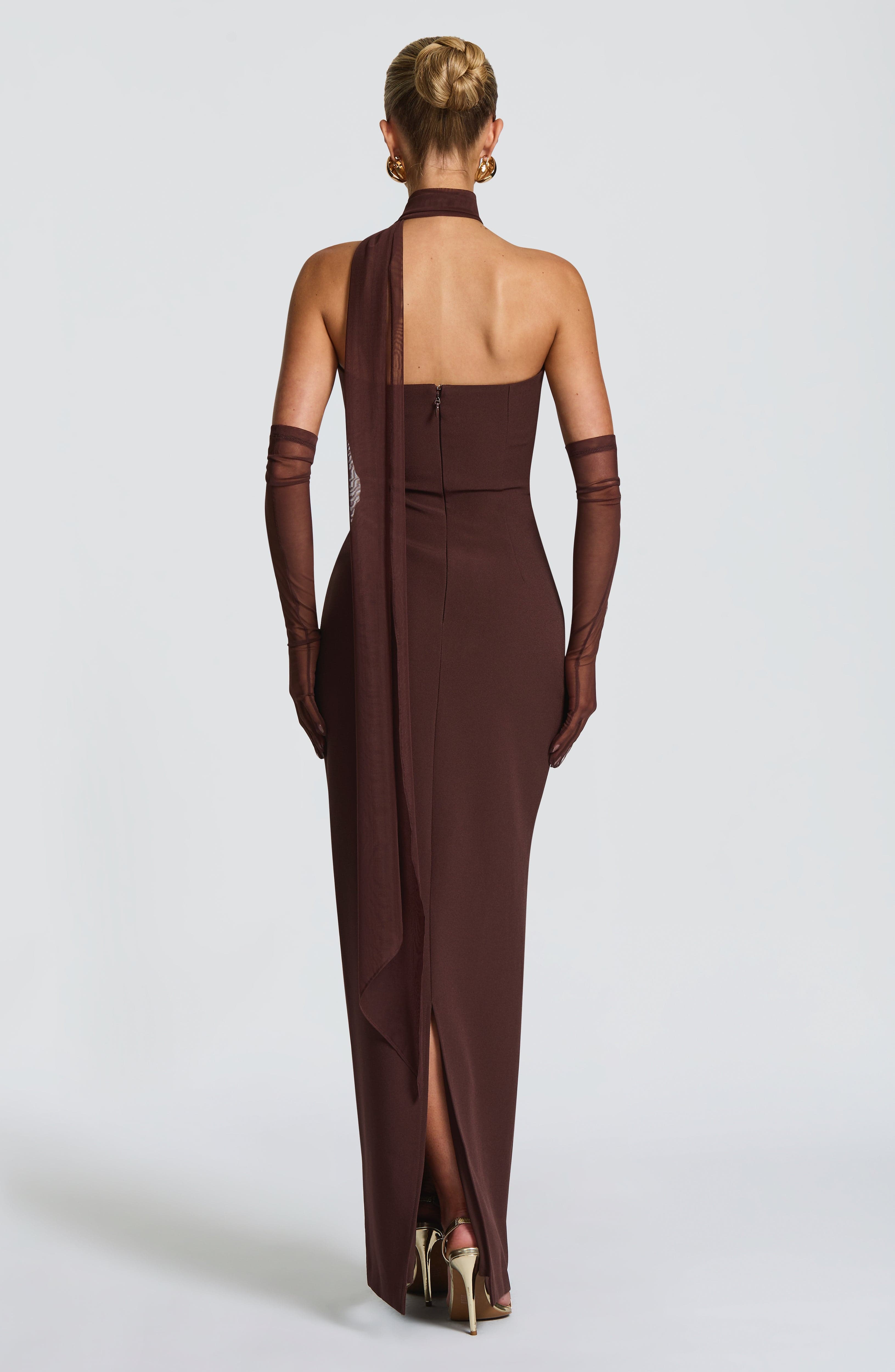 minilena Lindsey Maxi Dress Plum Brown